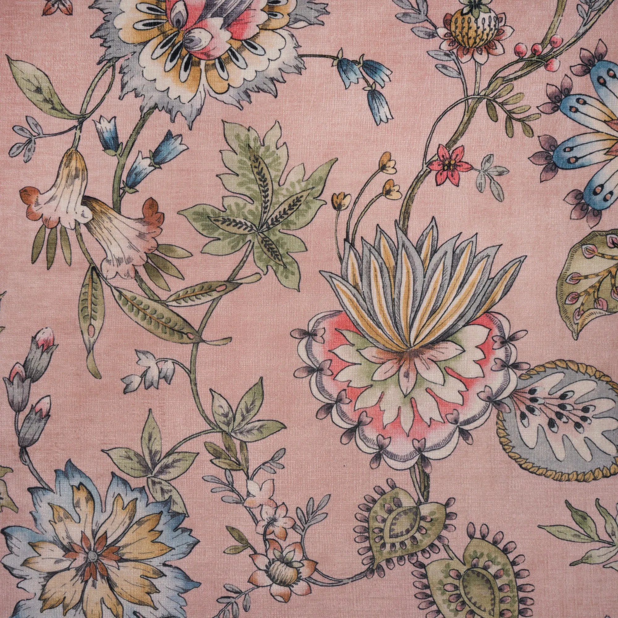 NEW - GIA JACOBEAN FLORAL PRINTED UPHOLSTERY FABRIC BY THE YARD