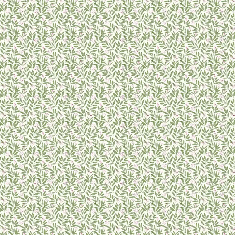 Paradise Leaves Design Wallpaper Roll in Green Color