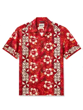 Passionate Red & Floral Charm Camp Shirt