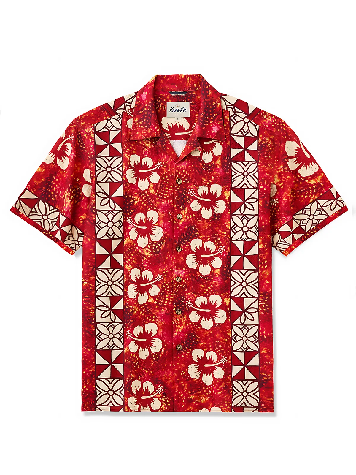 Passionate Red & Floral Charm Camp Shirt