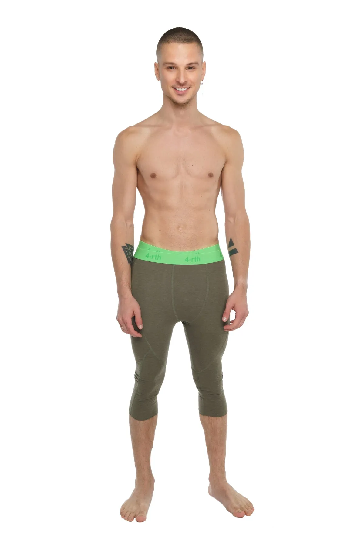 Performance Yoga Leggings - 3/4 (Olive Green)