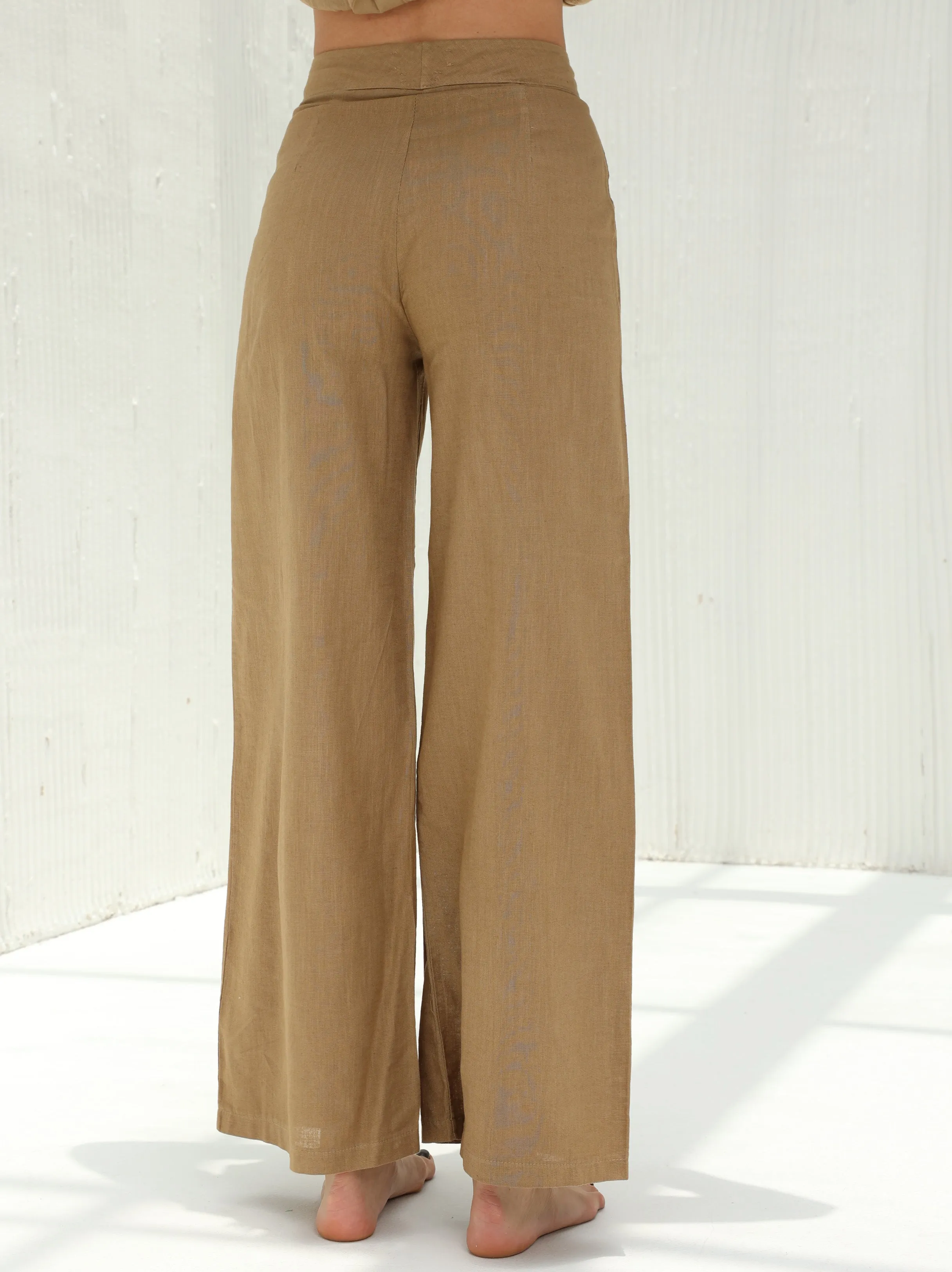 Piera Classic Pure Linen Full Length Pants