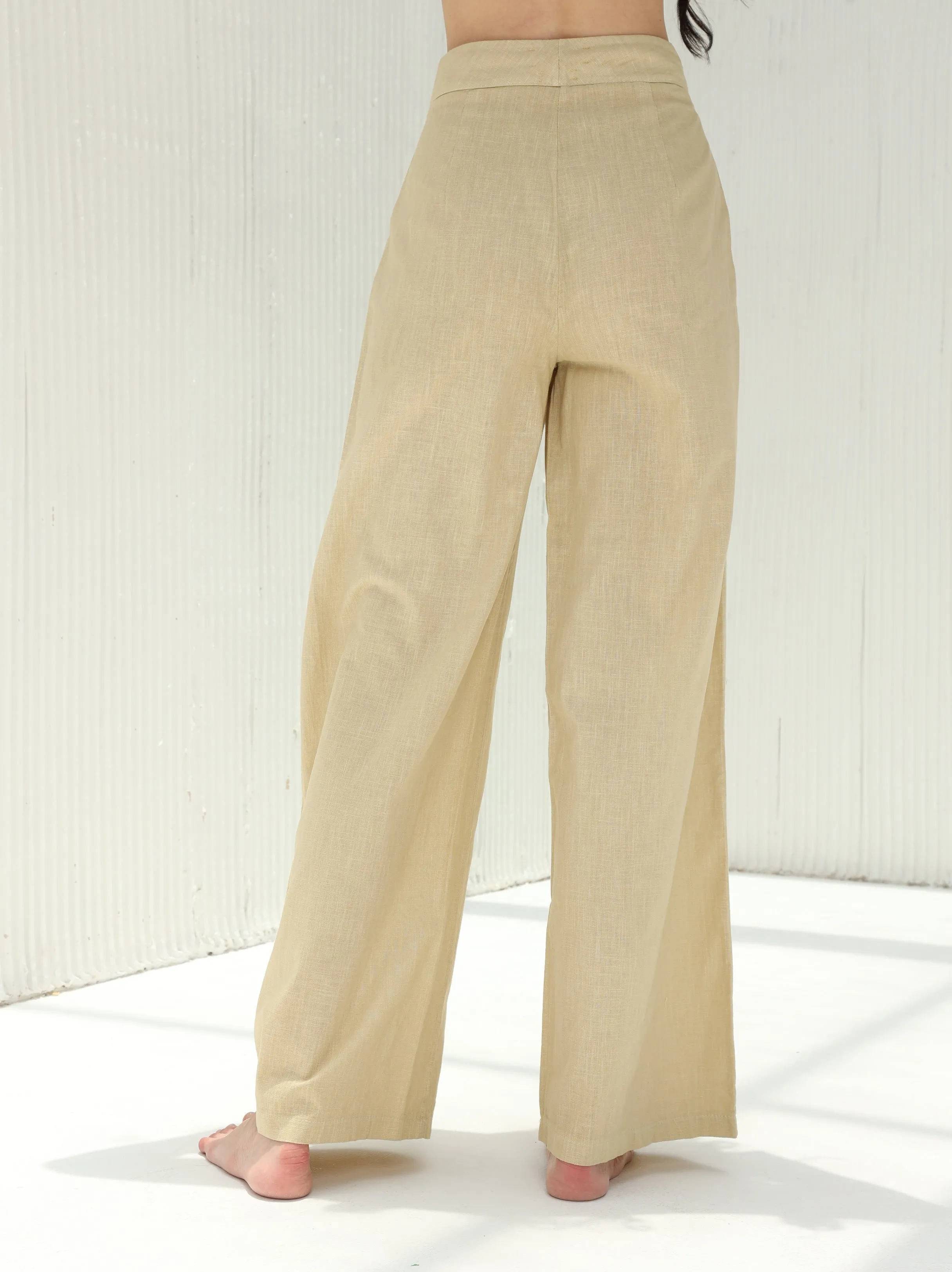 Piera Classic Pure Linen Full Length Pants