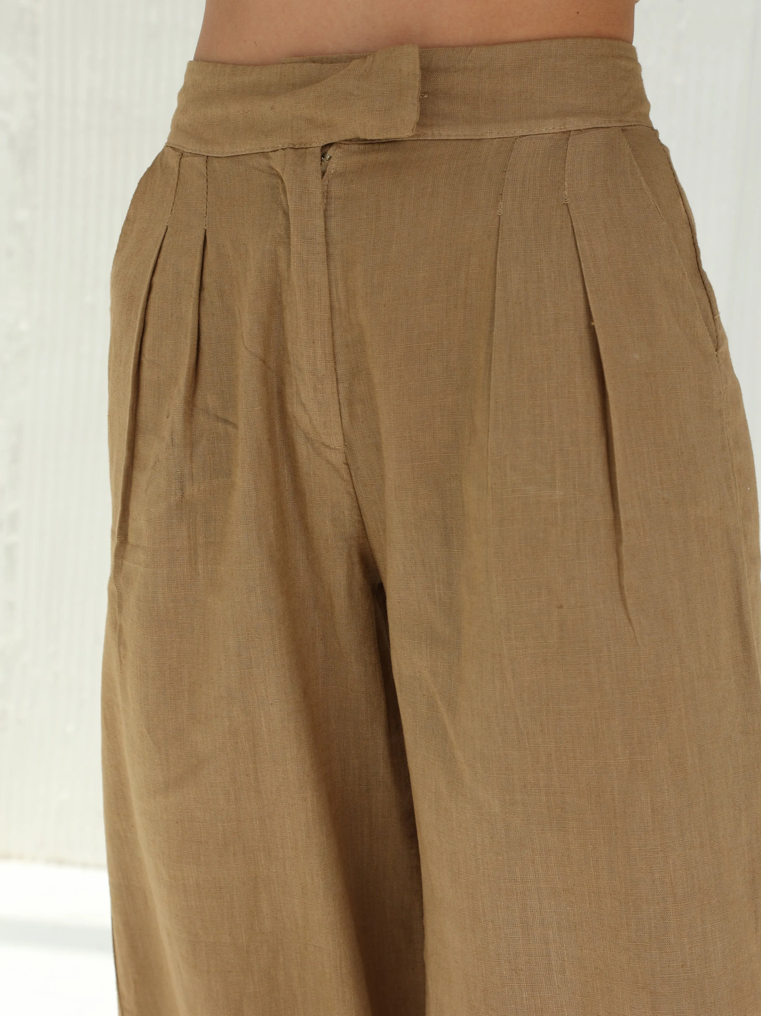 Piera Classic Pure Linen Full Length Pants