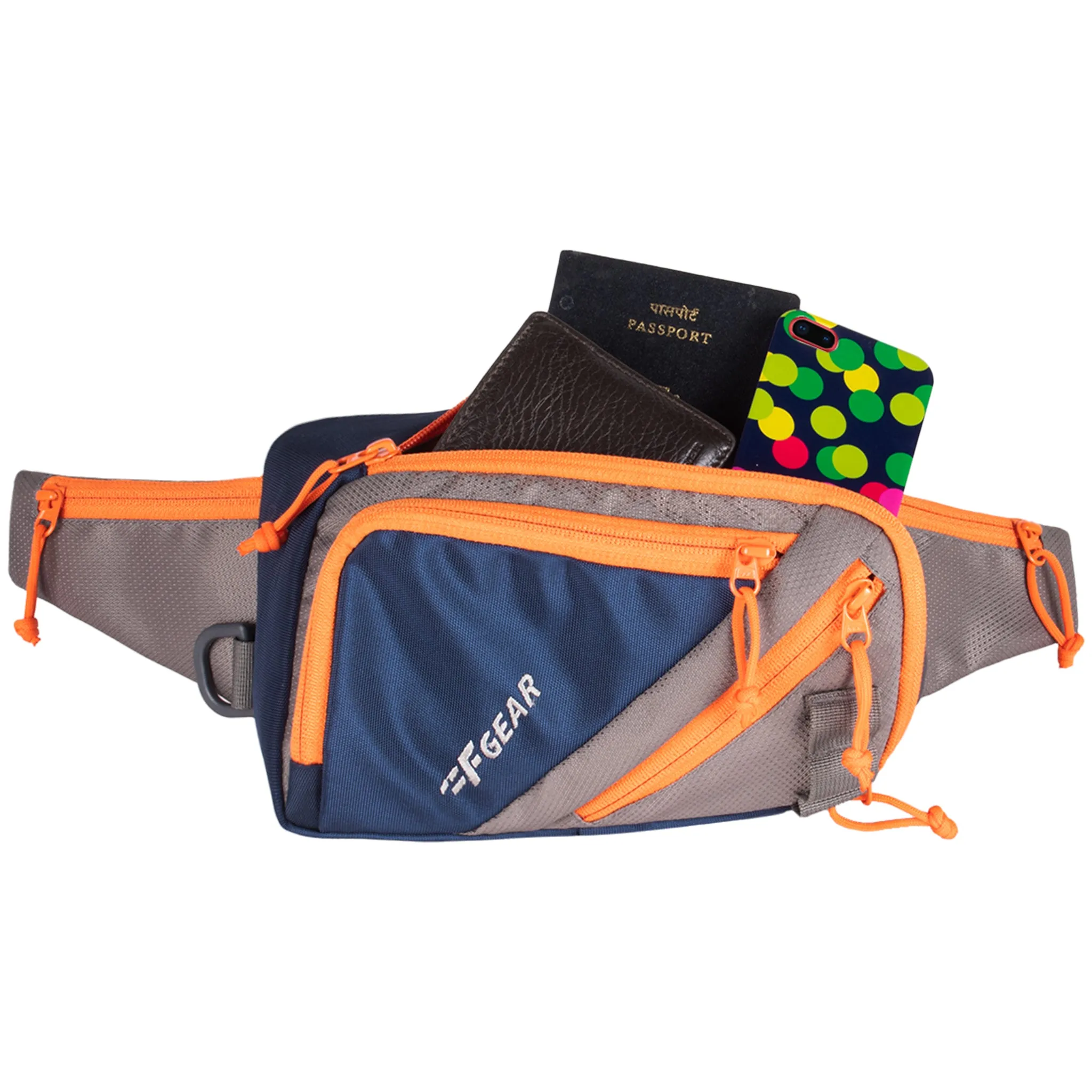 Polo Navy Grey Orange Waist Pouch