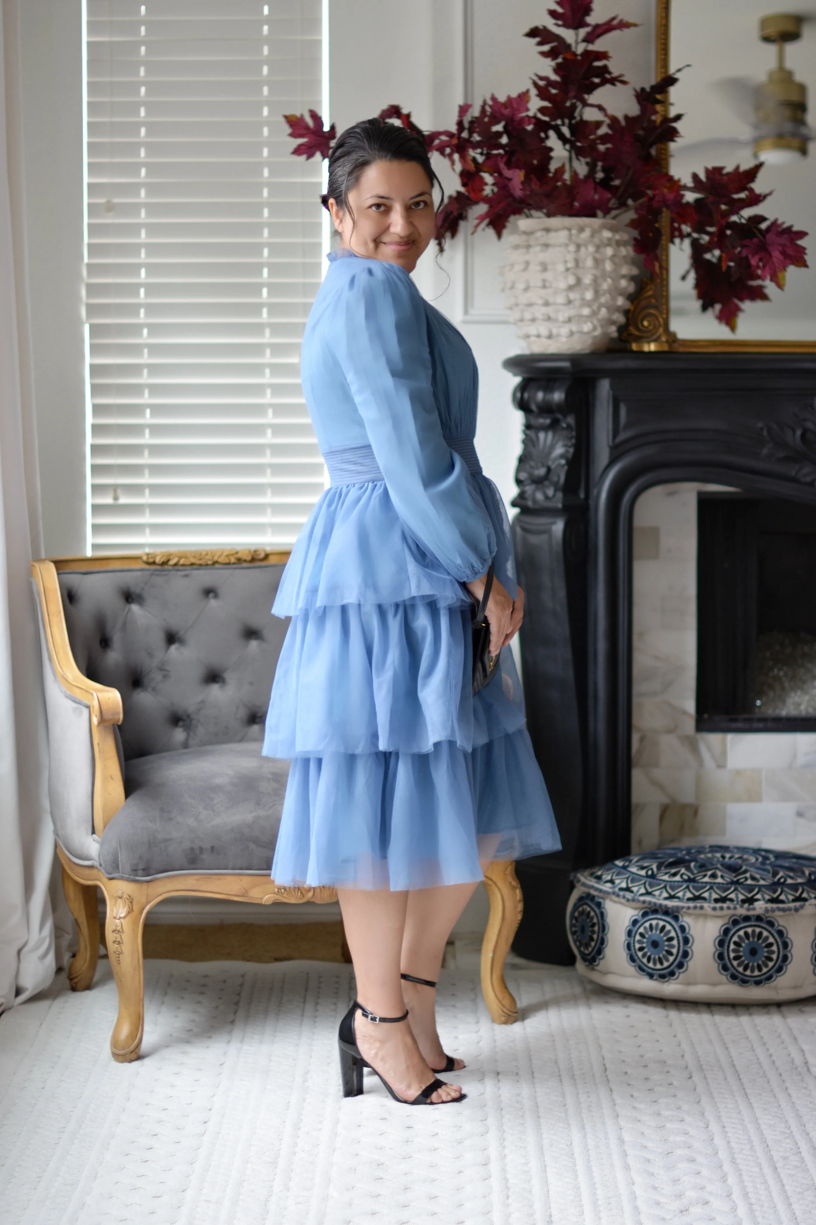 Prague Warm Blue Tulle Dress