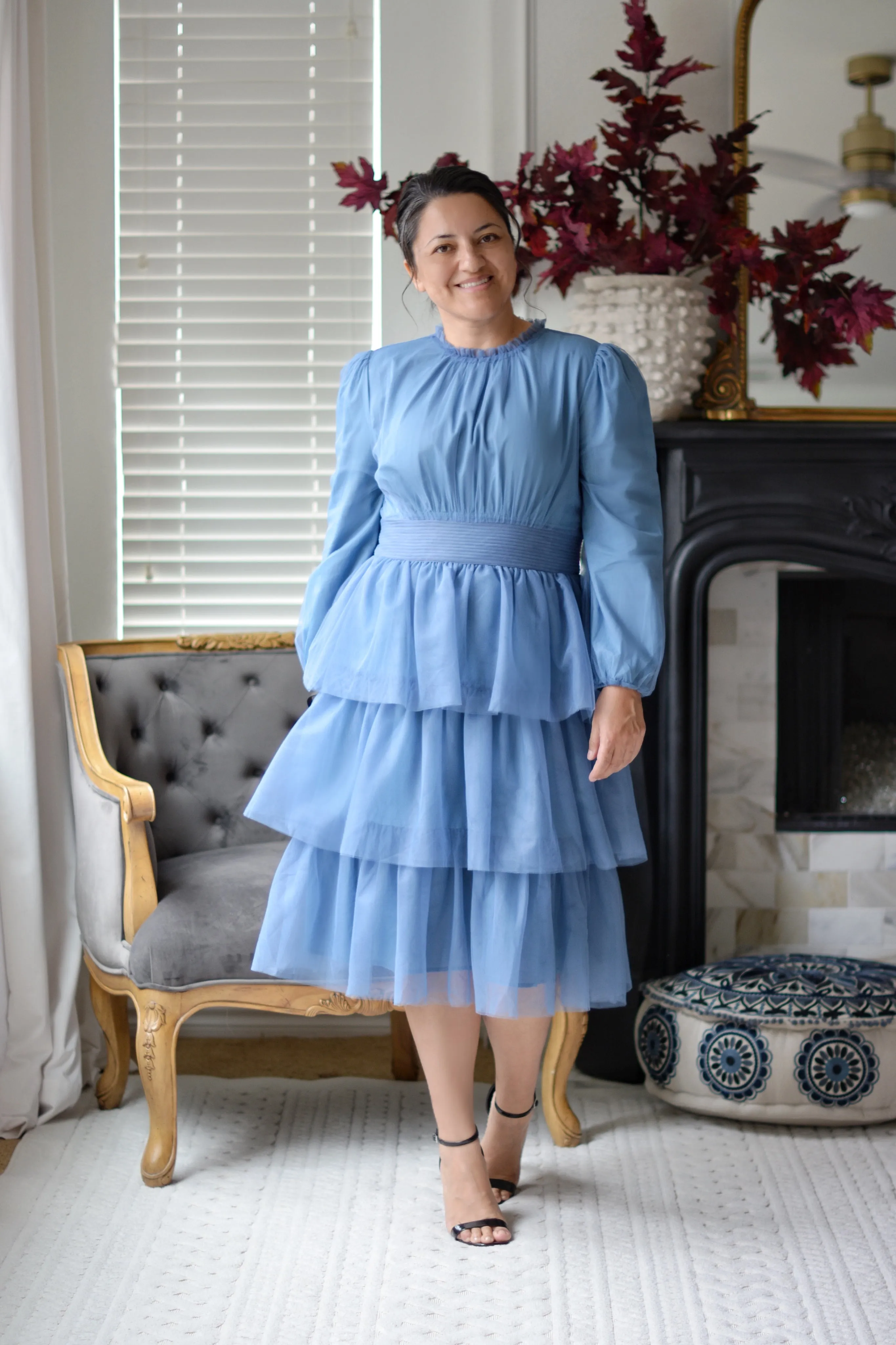 Prague Warm Blue Tulle Dress