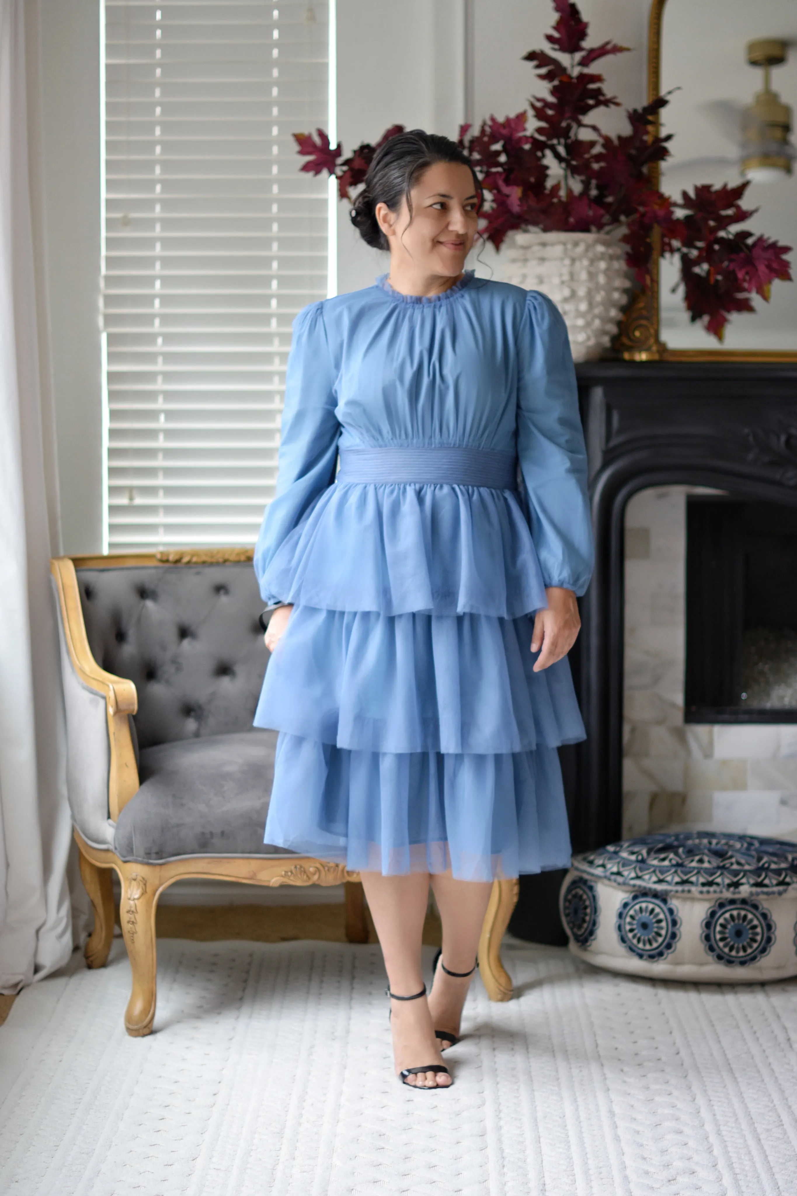 Prague Warm Blue Tulle Dress