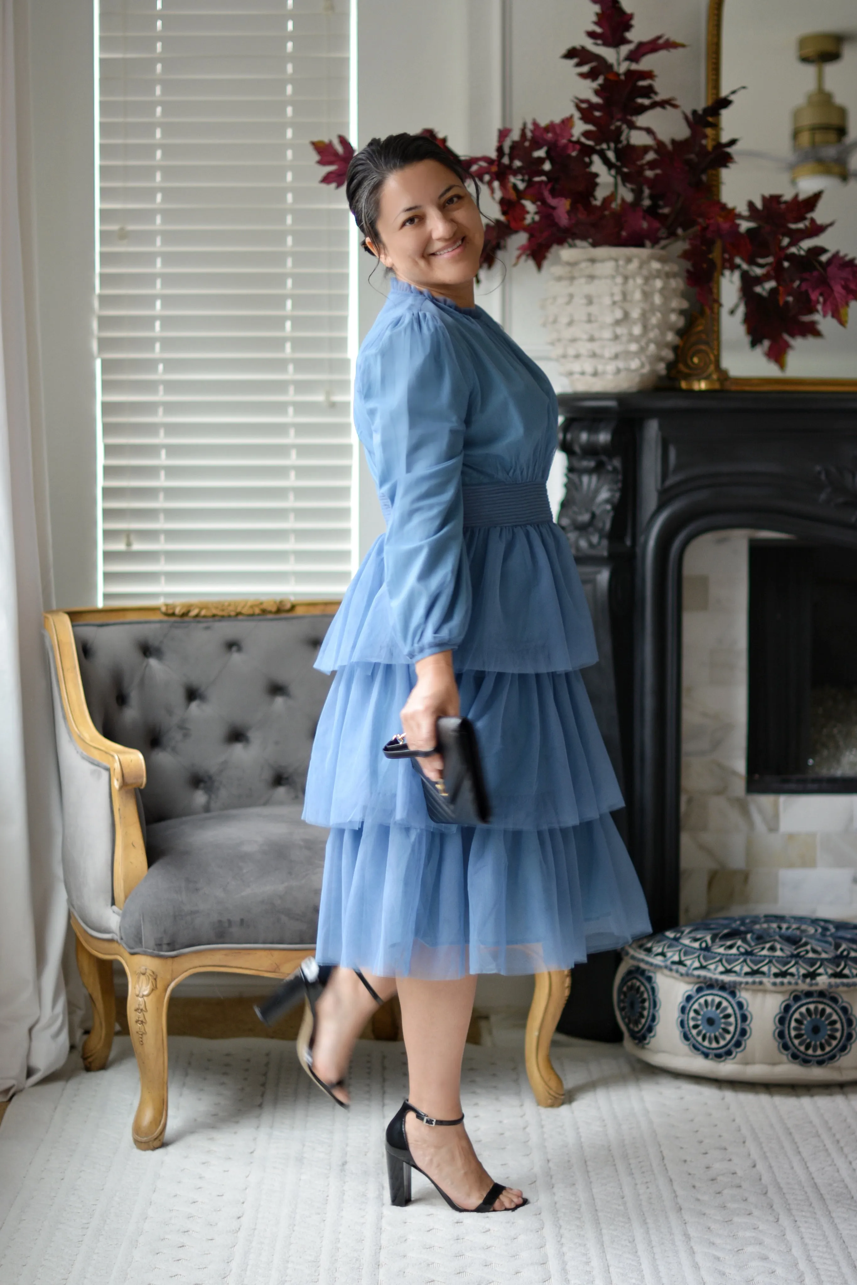 Prague Warm Blue Tulle Dress