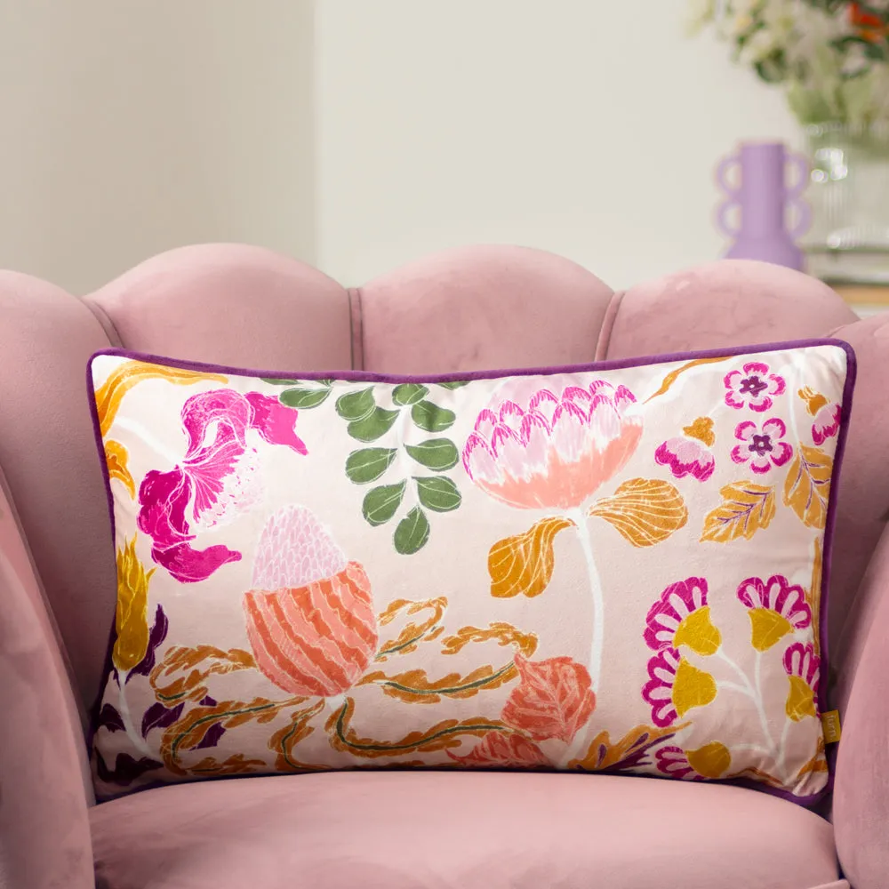 Protea Printed Abstract Cushion Pink