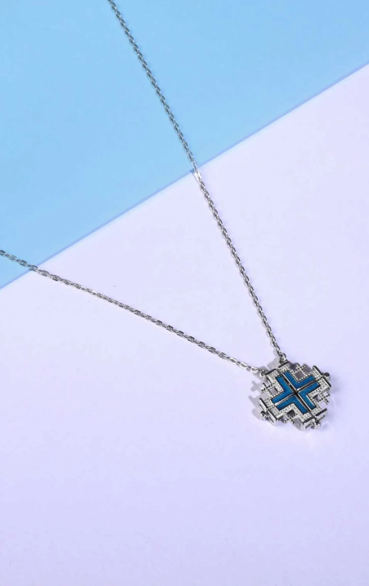 Pure Blue Magnetic Pendant Fine Silver