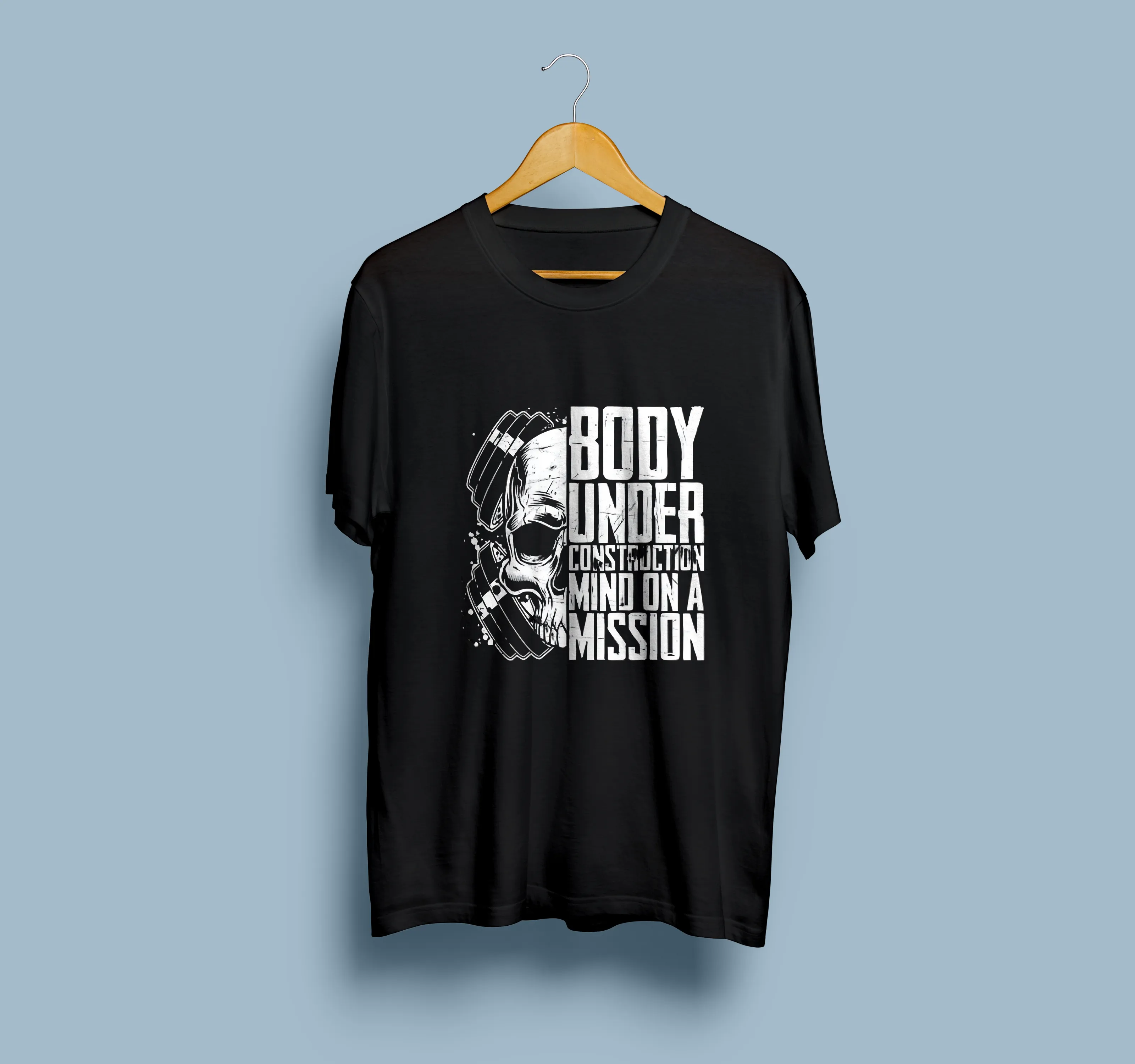 "Body Under Construction Mind On Mission" Premium Round Neck Sleeveless T-Shirt for Active Lifestyles