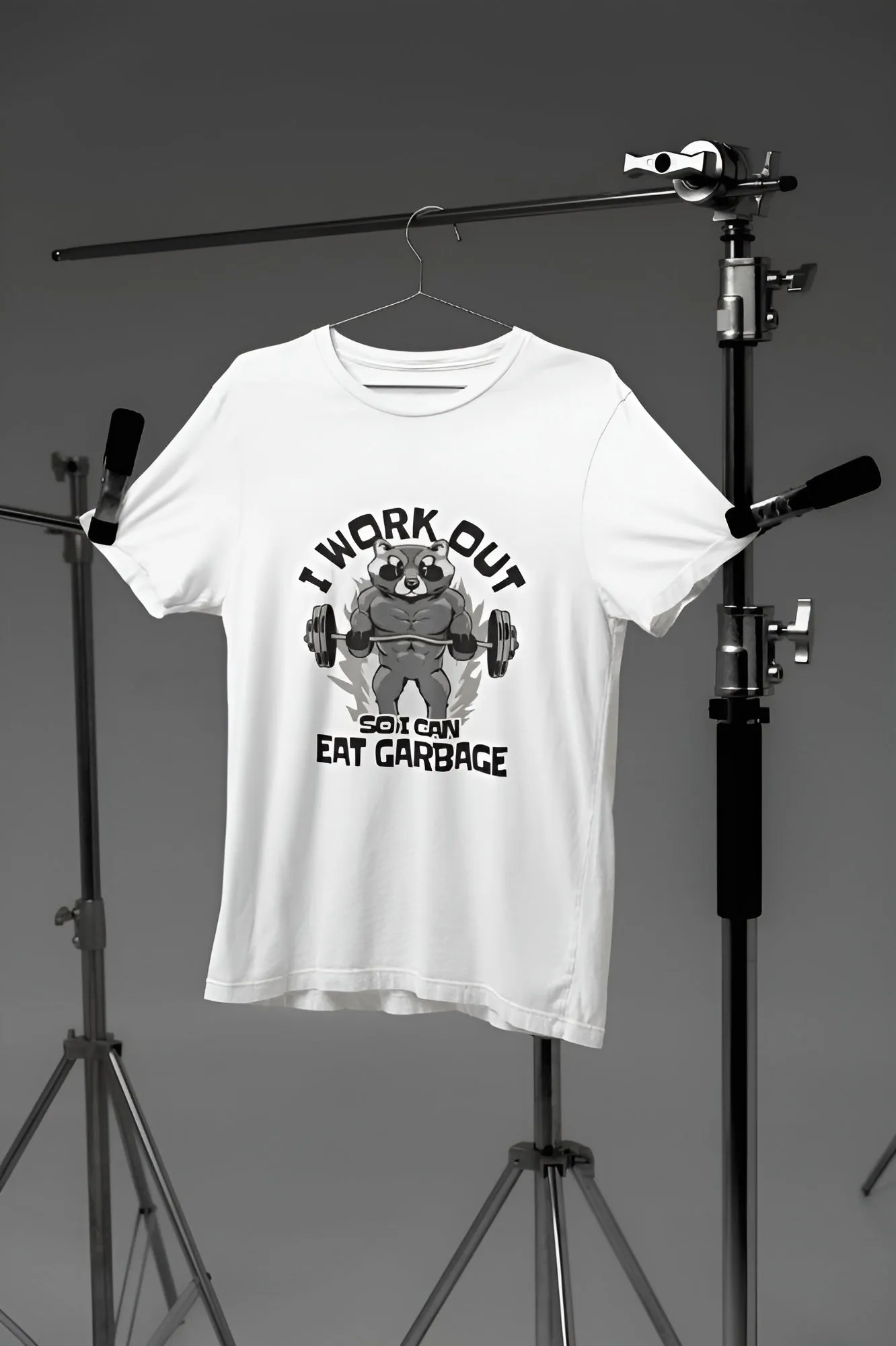 "I Work Out So I Can Eat Garbage" Printed Gym T-Shirt for Active Workouts