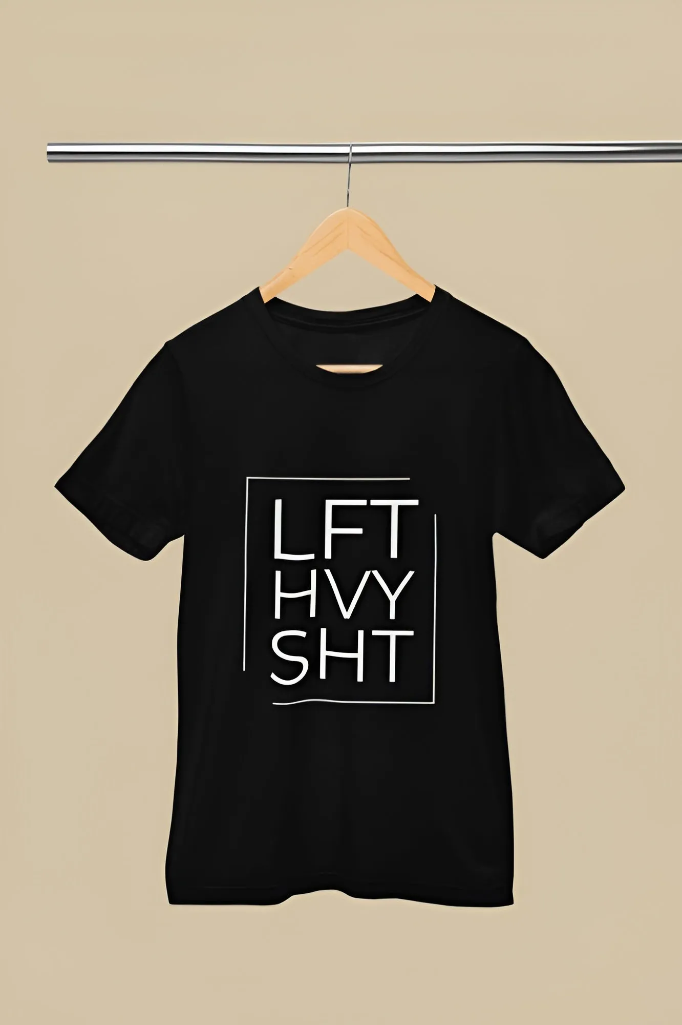 "LFT, HVY, SHT" Printed Gym T-Shirt for Active Workouts