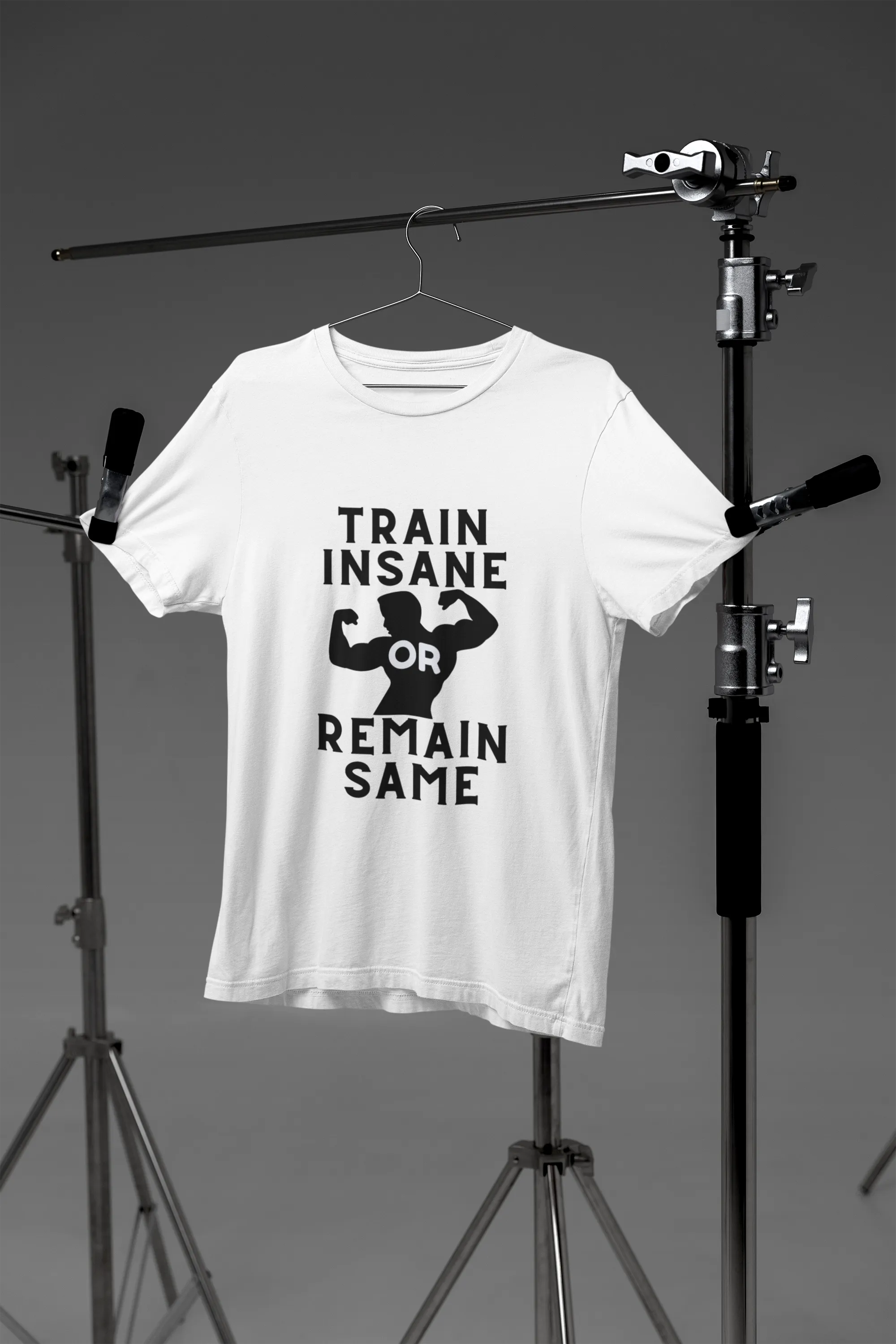 "Train Insane Or Remain Same" Premium Printed Gym T-Shirt for Active Workouts