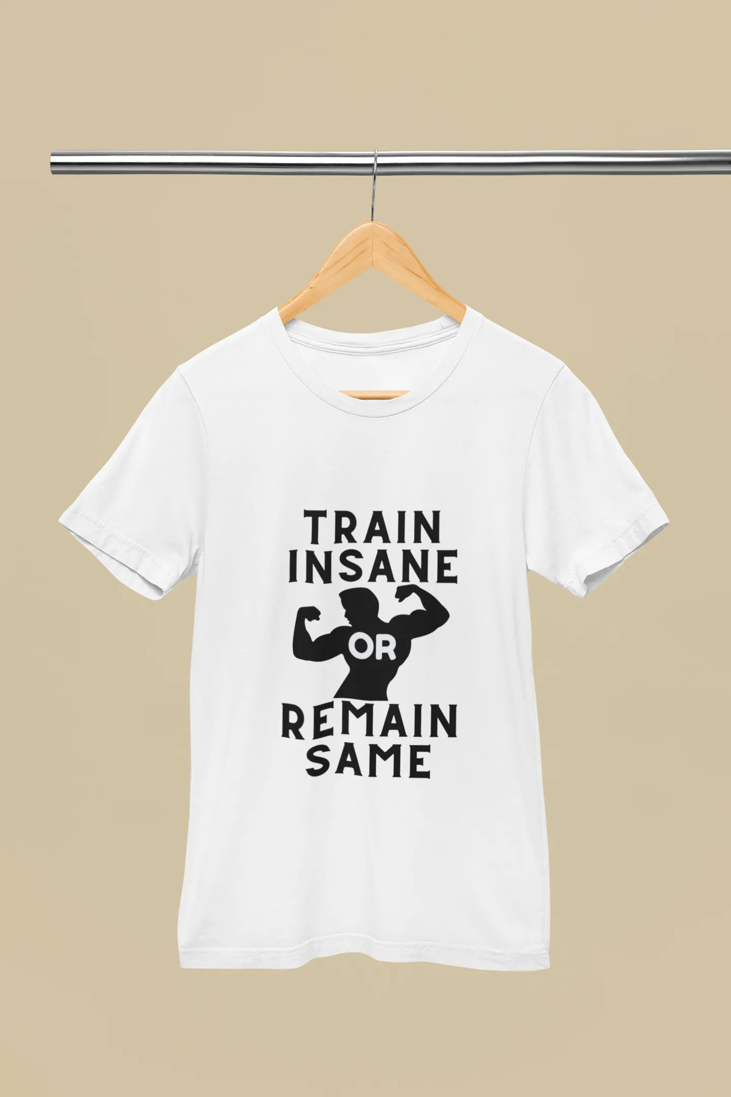 "Train Insane Or Remain Same" Premium Printed Gym T-Shirt for Active Workouts