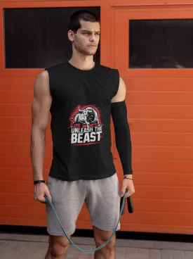 "Unleash The Beast" Round Neck Sleeveless T-Shirt for Active Lifestyles