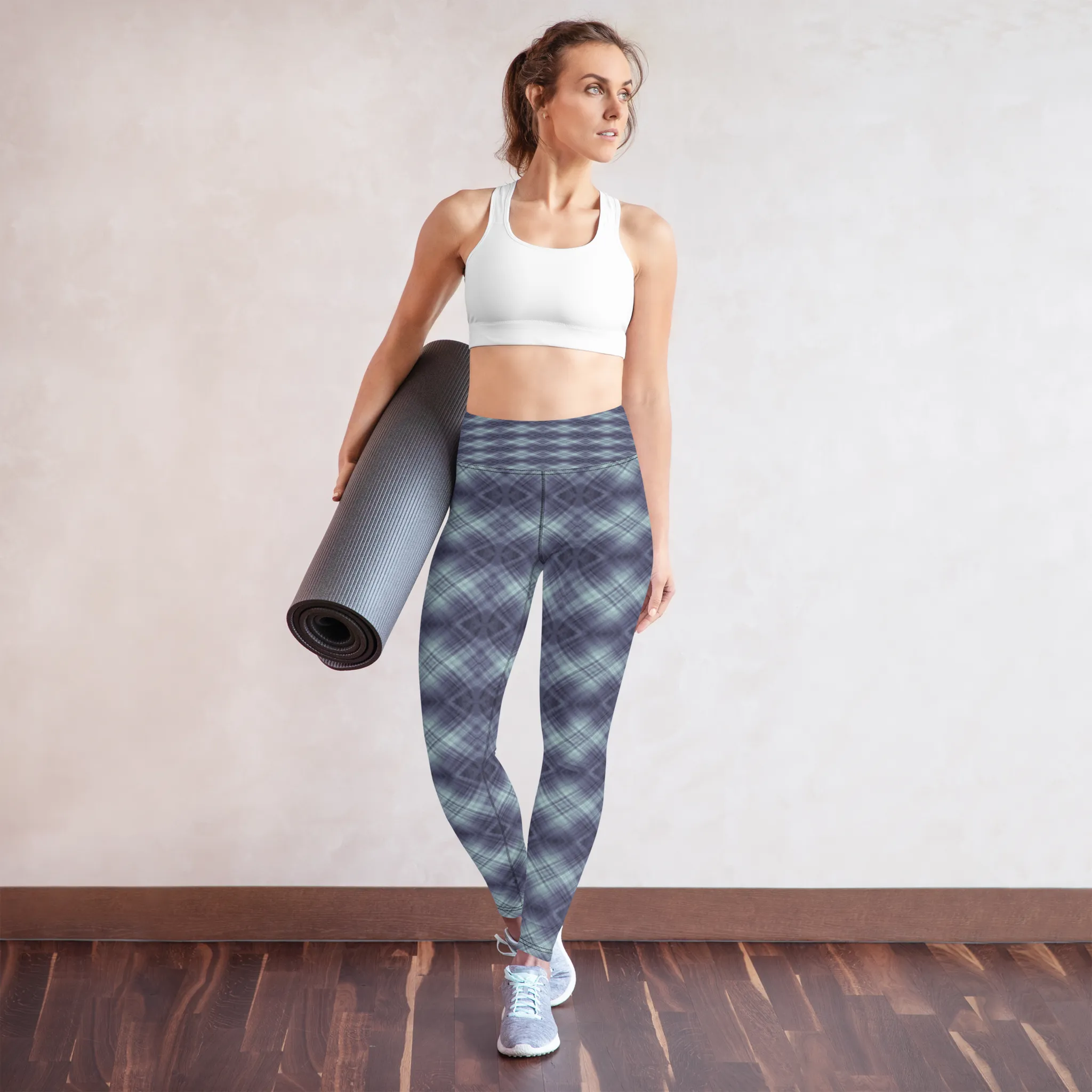 Recursia Argyle Rewired I Yoga Leggings In Blue