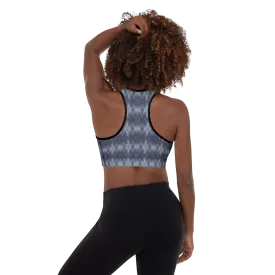 Recursia Argyle Rewired II Padded Sports Bra In Blue