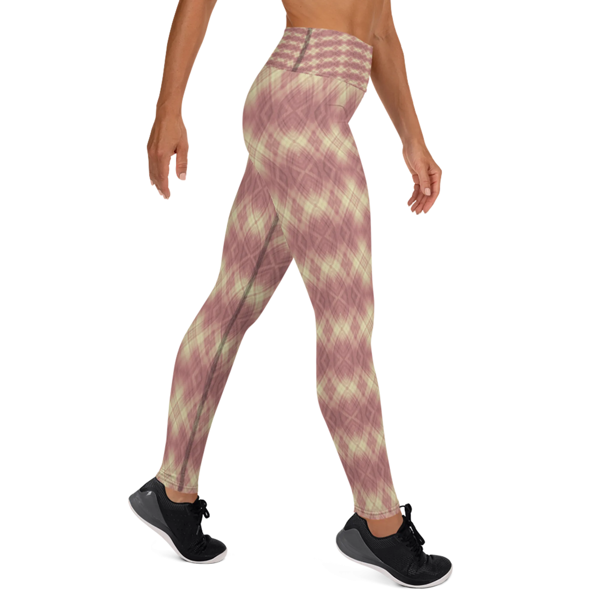 Recursia Argyle Rewired II Yoga Leggings In Pink