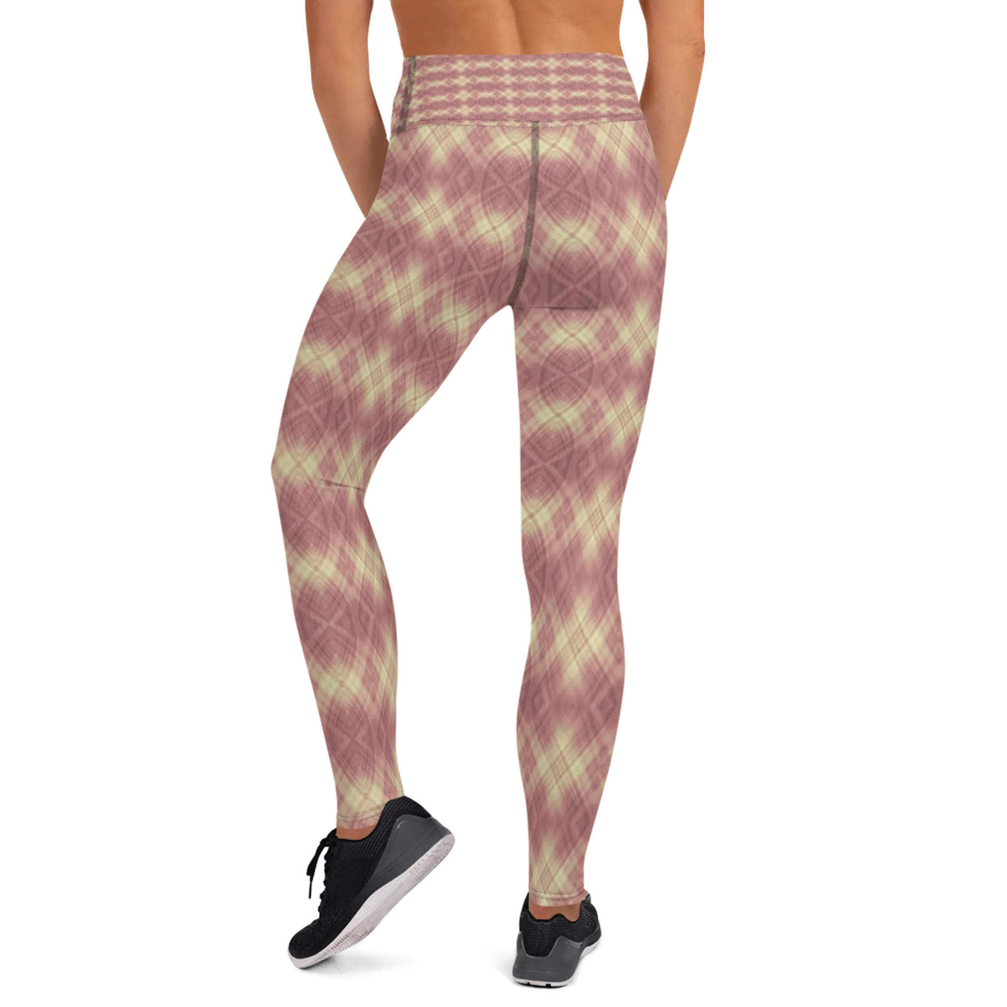 Recursia Argyle Rewired II Yoga Leggings In Pink