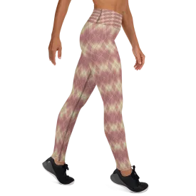 Recursia Argyle Rewired II Yoga Leggings In Pink