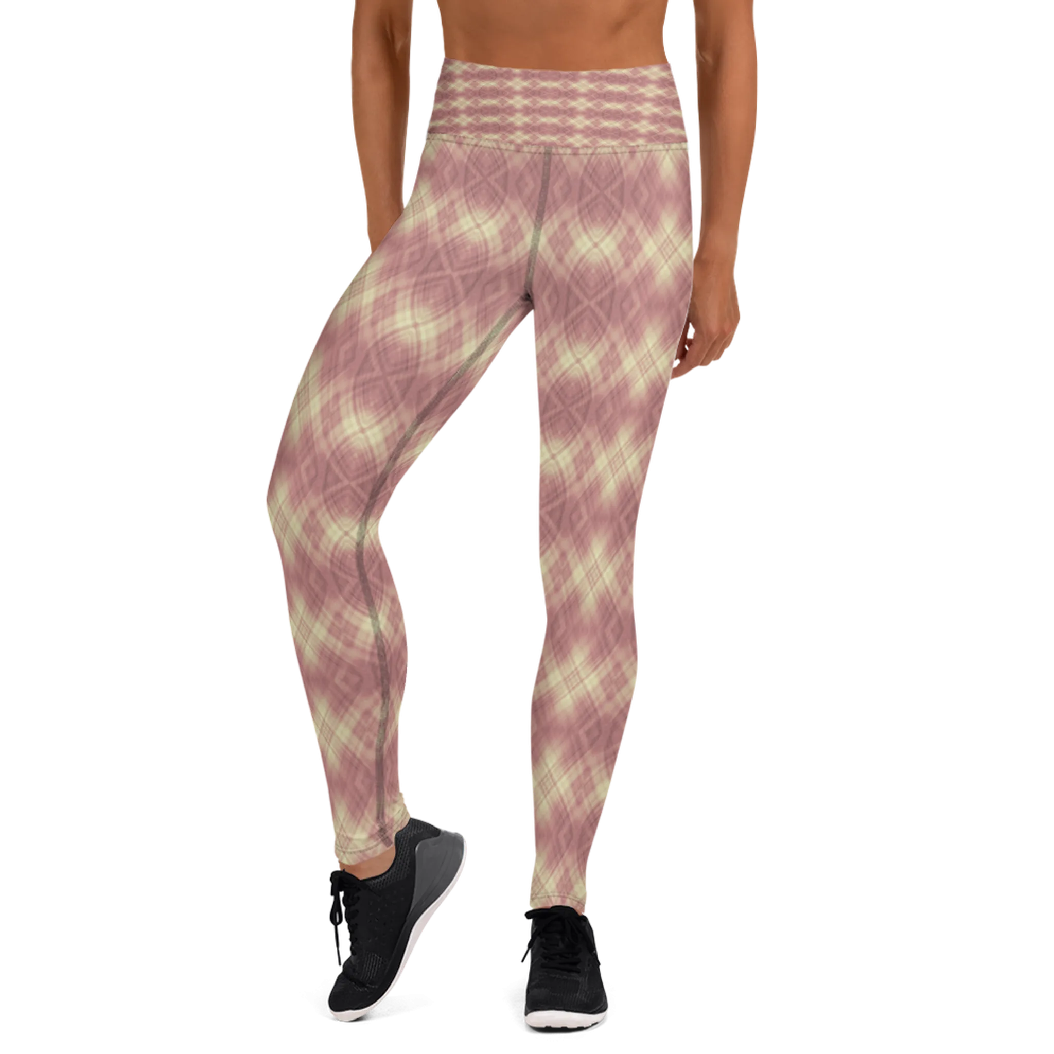 Recursia Argyle Rewired II Yoga Leggings In Pink