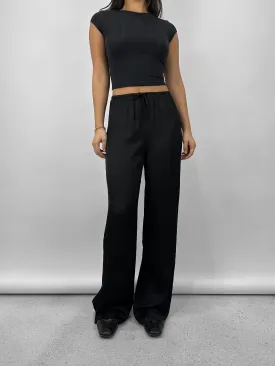 Relaxed Satin Drawstring Pants