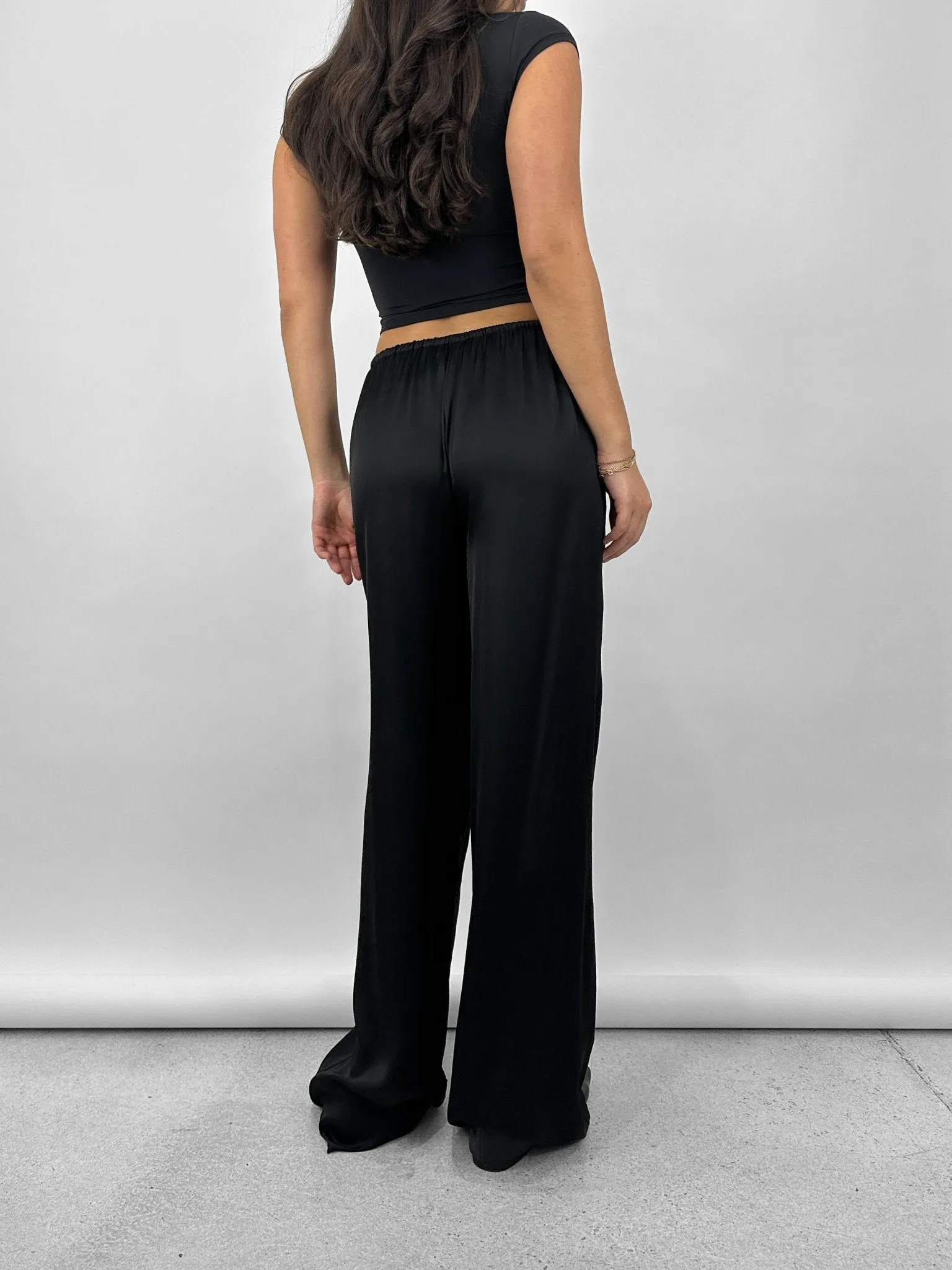 Relaxed Satin Drawstring Pants