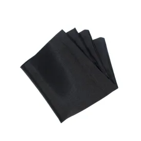 Silk Satin Black Pocket Square