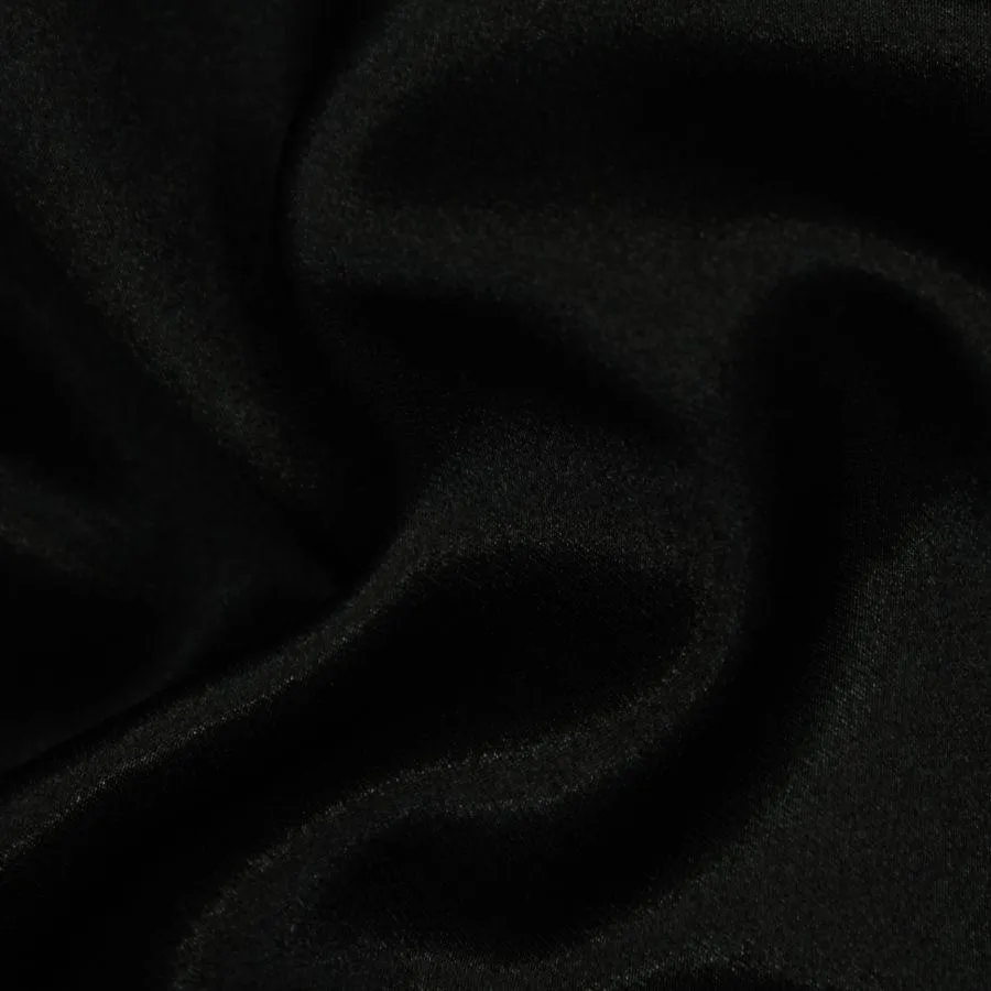 Silk Satin Black Pocket Square