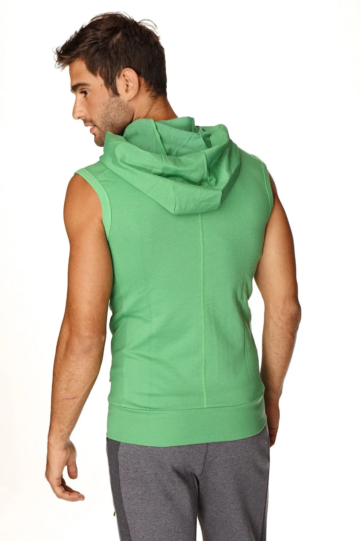 Sleeveless Yoga Hoodie (Bamboo Green)