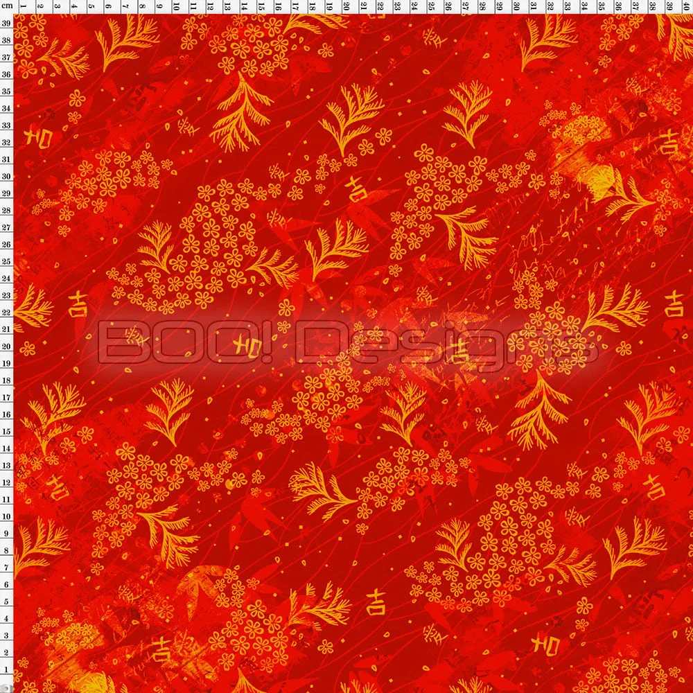Spandex Kyoto Leaf Red