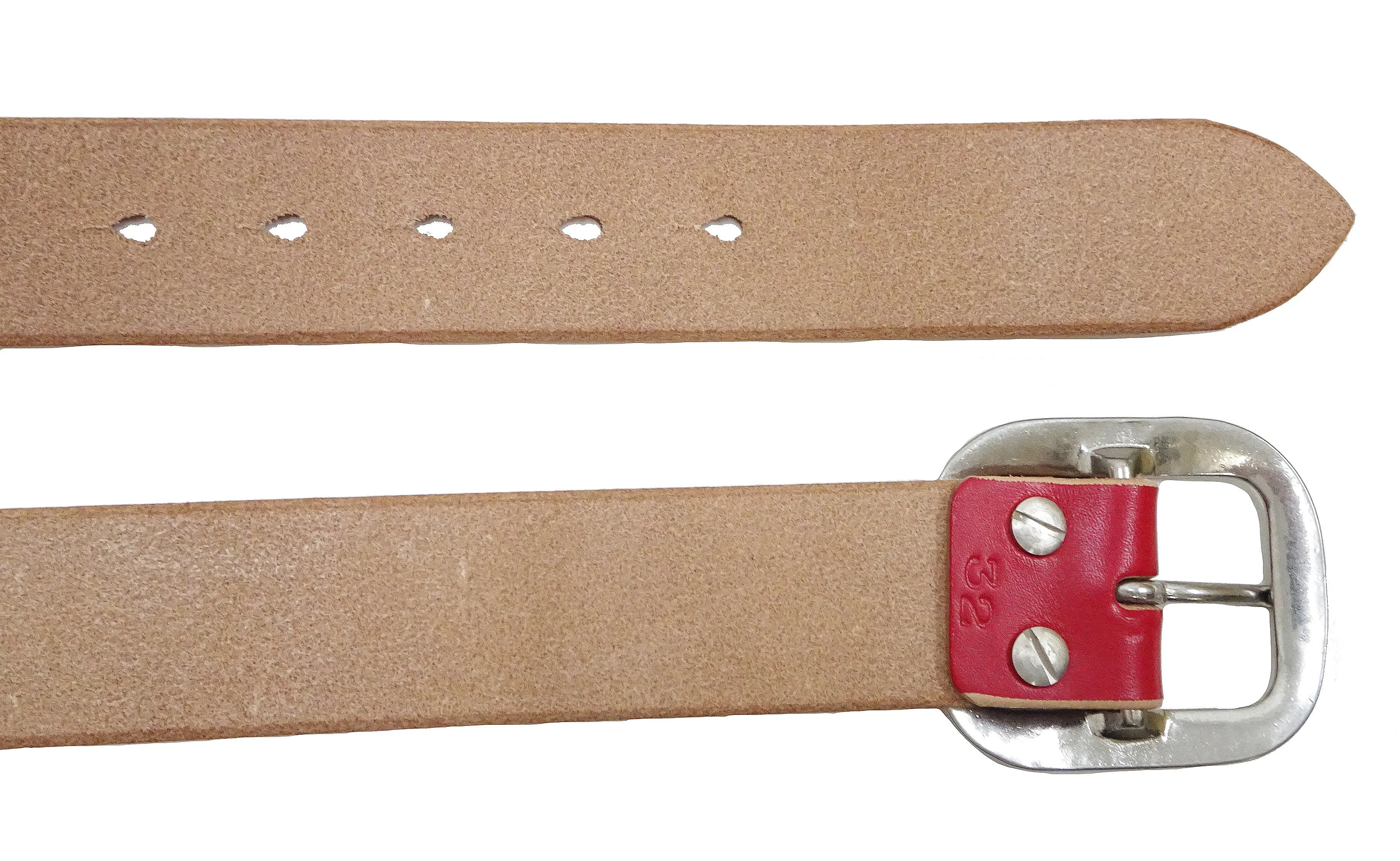 Studio D'artisan Leather Belt Men's Ccasual 38mm Wide/5mm Bend Leather with Thick Oval Buckle B-87 Red