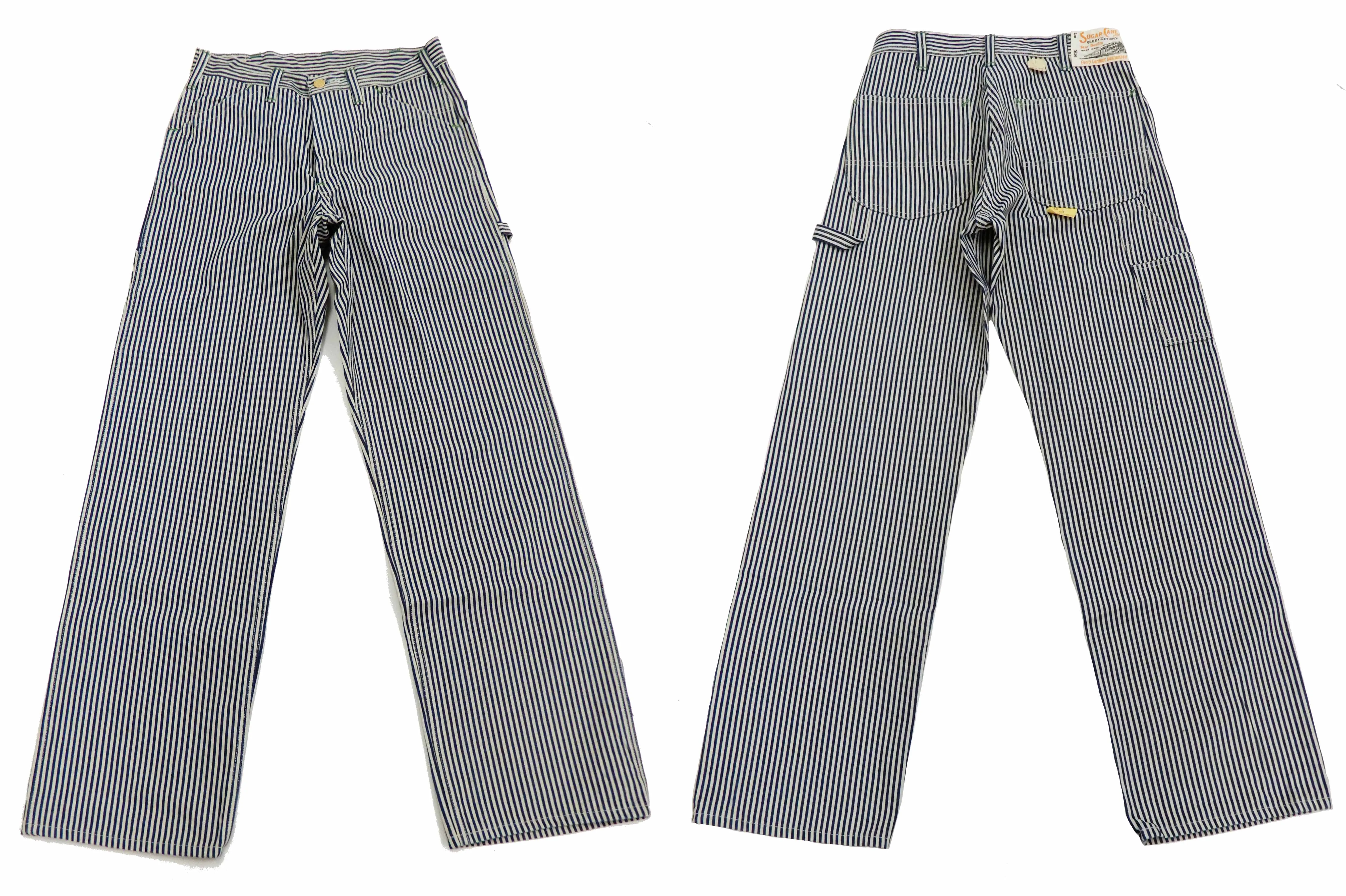 Sugar Cane Painter Pants Men's Casual Hickory Stripe Work Painters Jeans SC41823