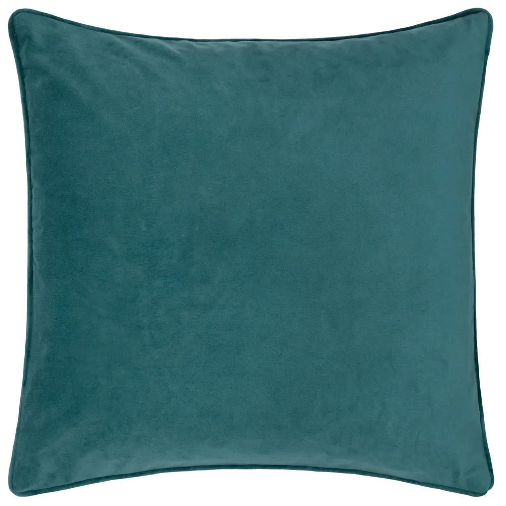 Taormina Floral Piped Cushion Teal