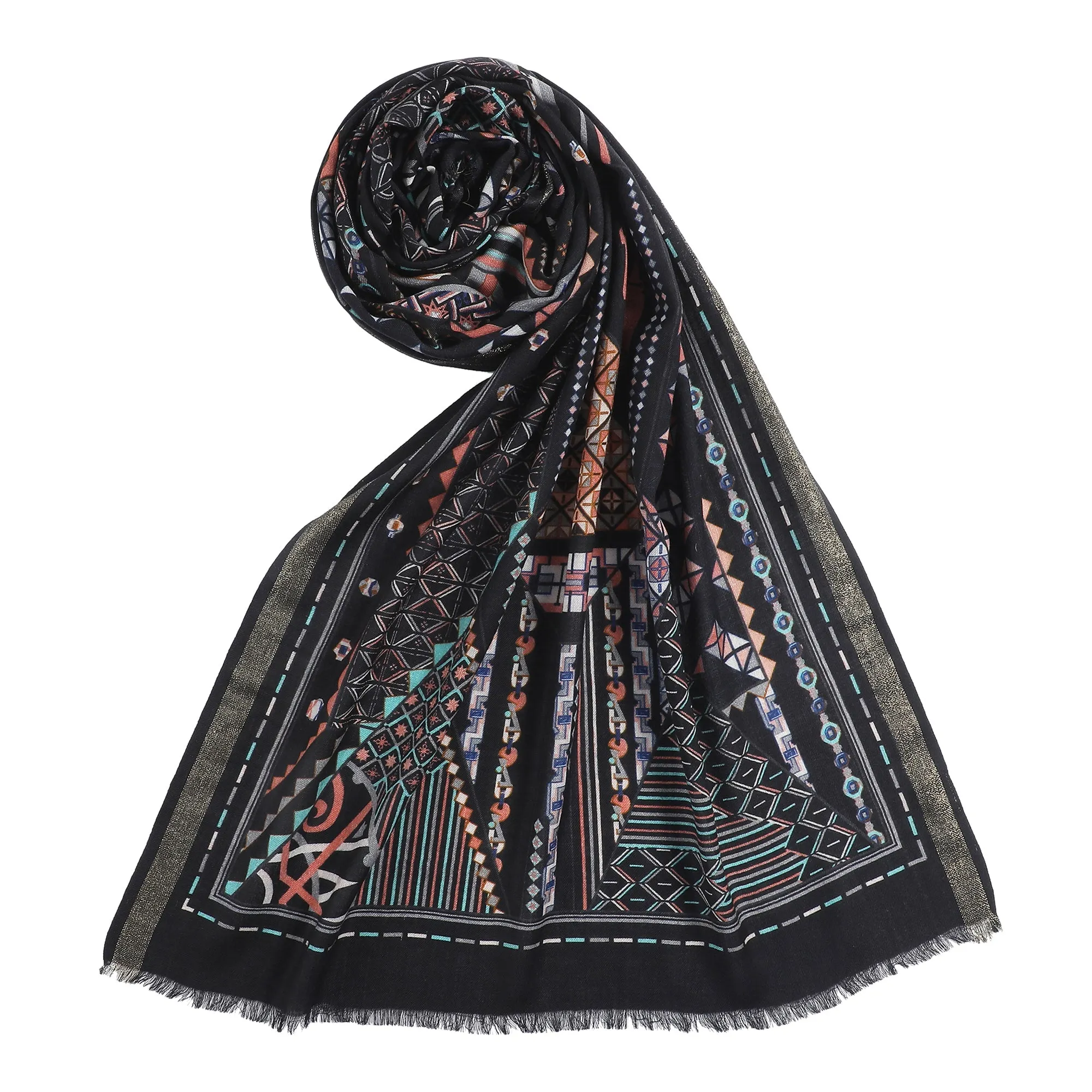 Tara's Chic Metallic Printed Stole