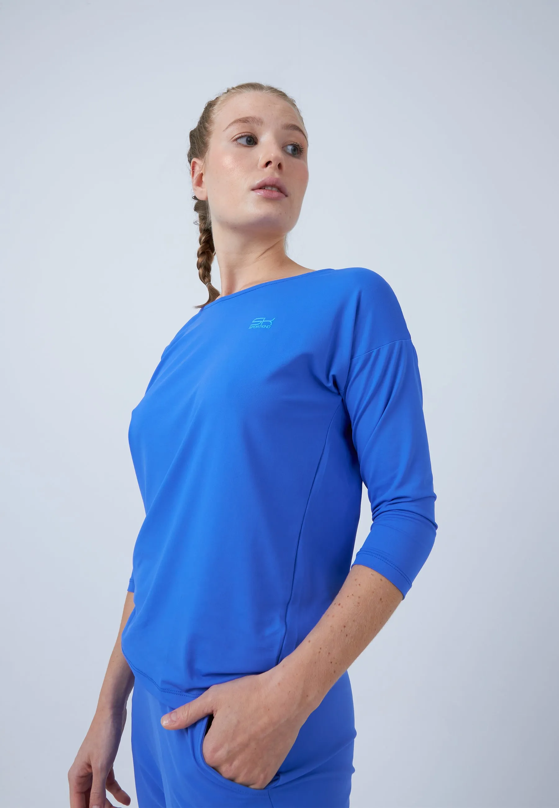 Tennis 3/4 Loose Fit Shirt, cornflower blue