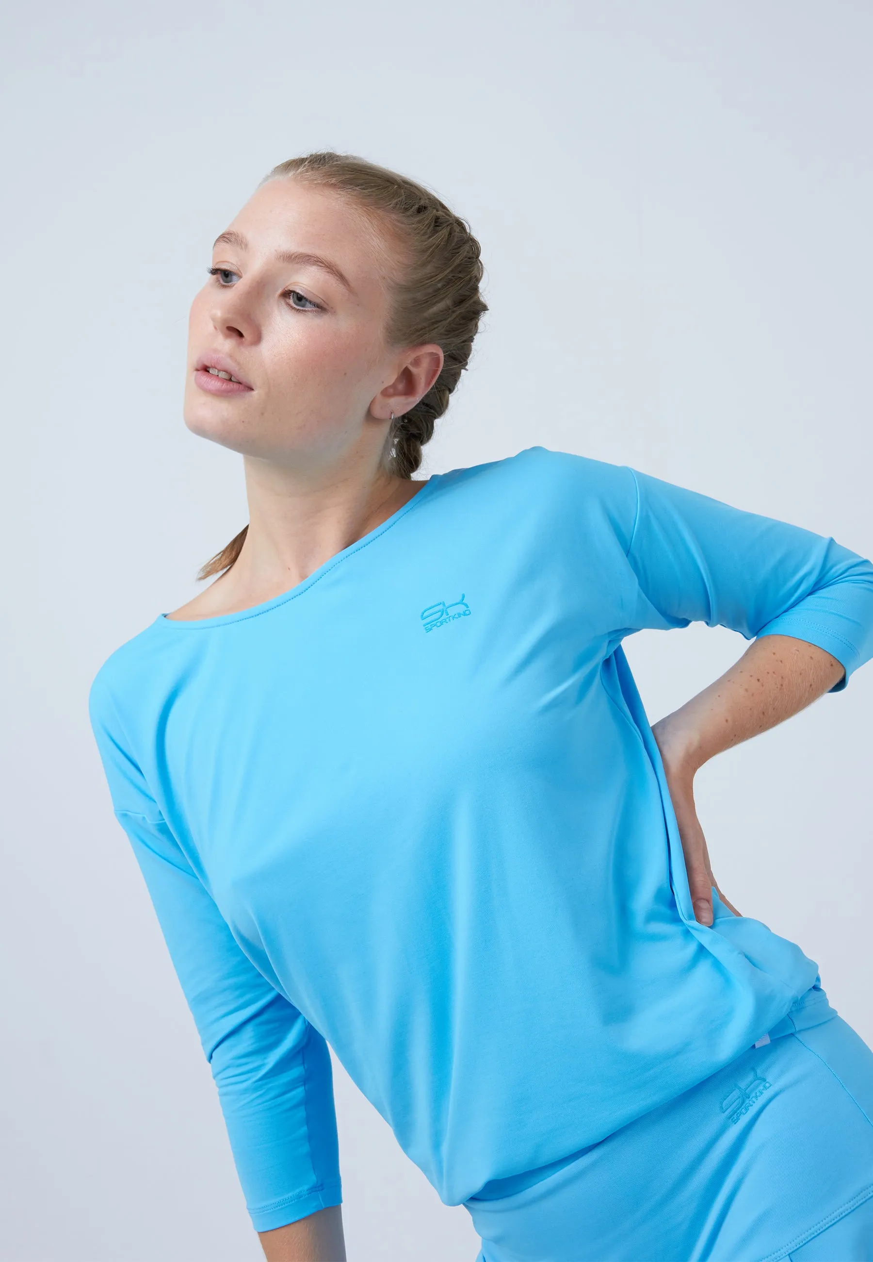 Tennis 3/4 Loose Fit Shirt, light blue