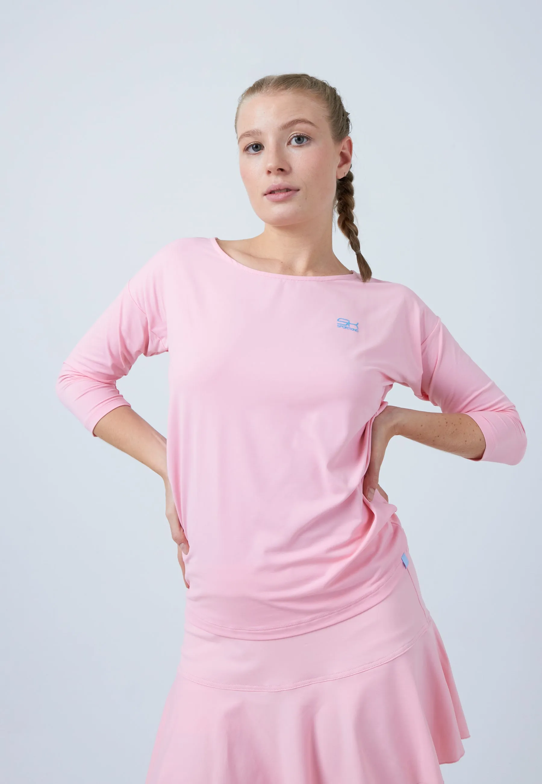 Tennis 3/4 Loose Fit Shirt, light pink