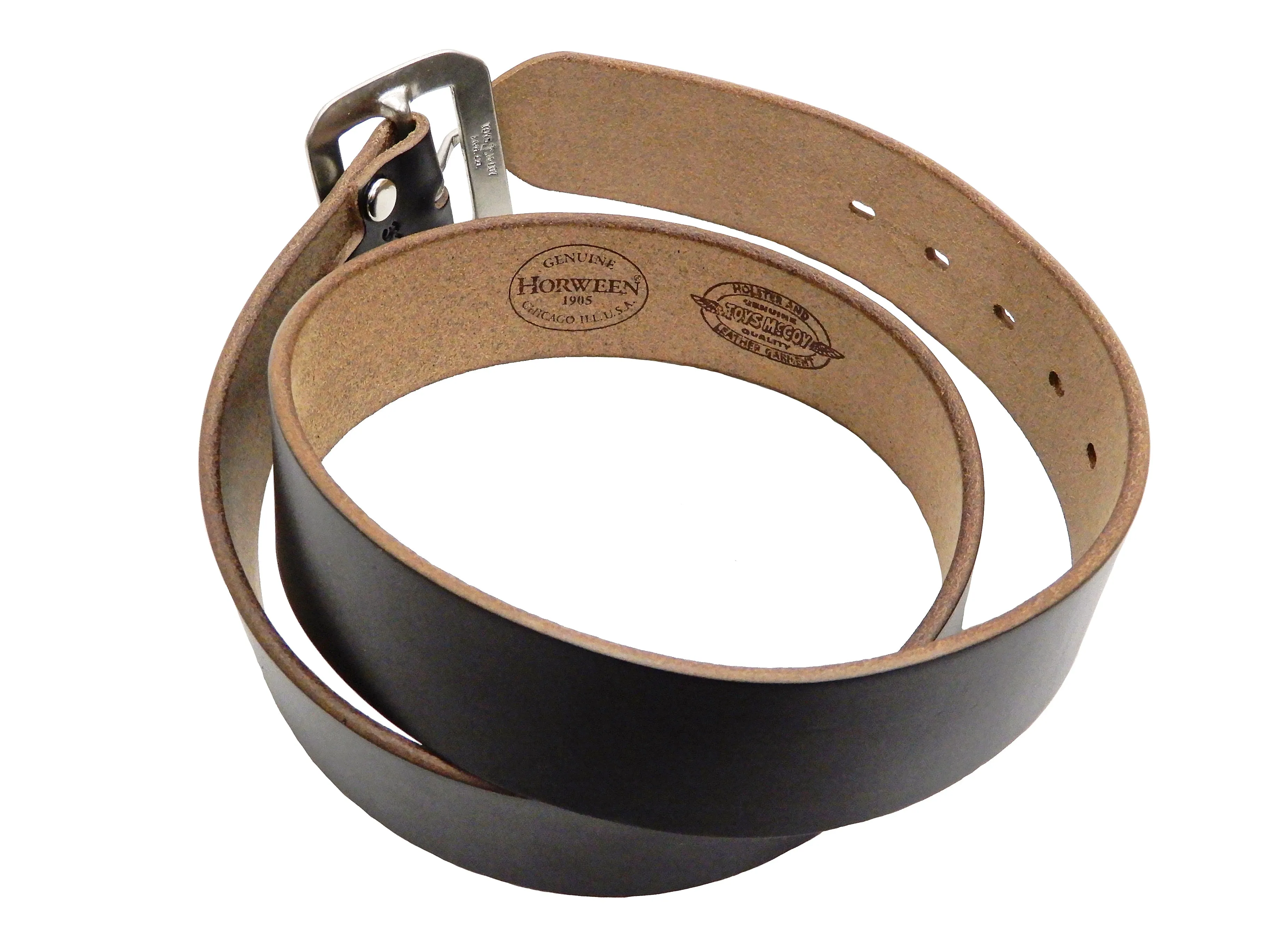 TOYS McCOY Leather Belt Men's Ccasual Chromexcel Steerhide Garrison Belt TMA2406 030 Black