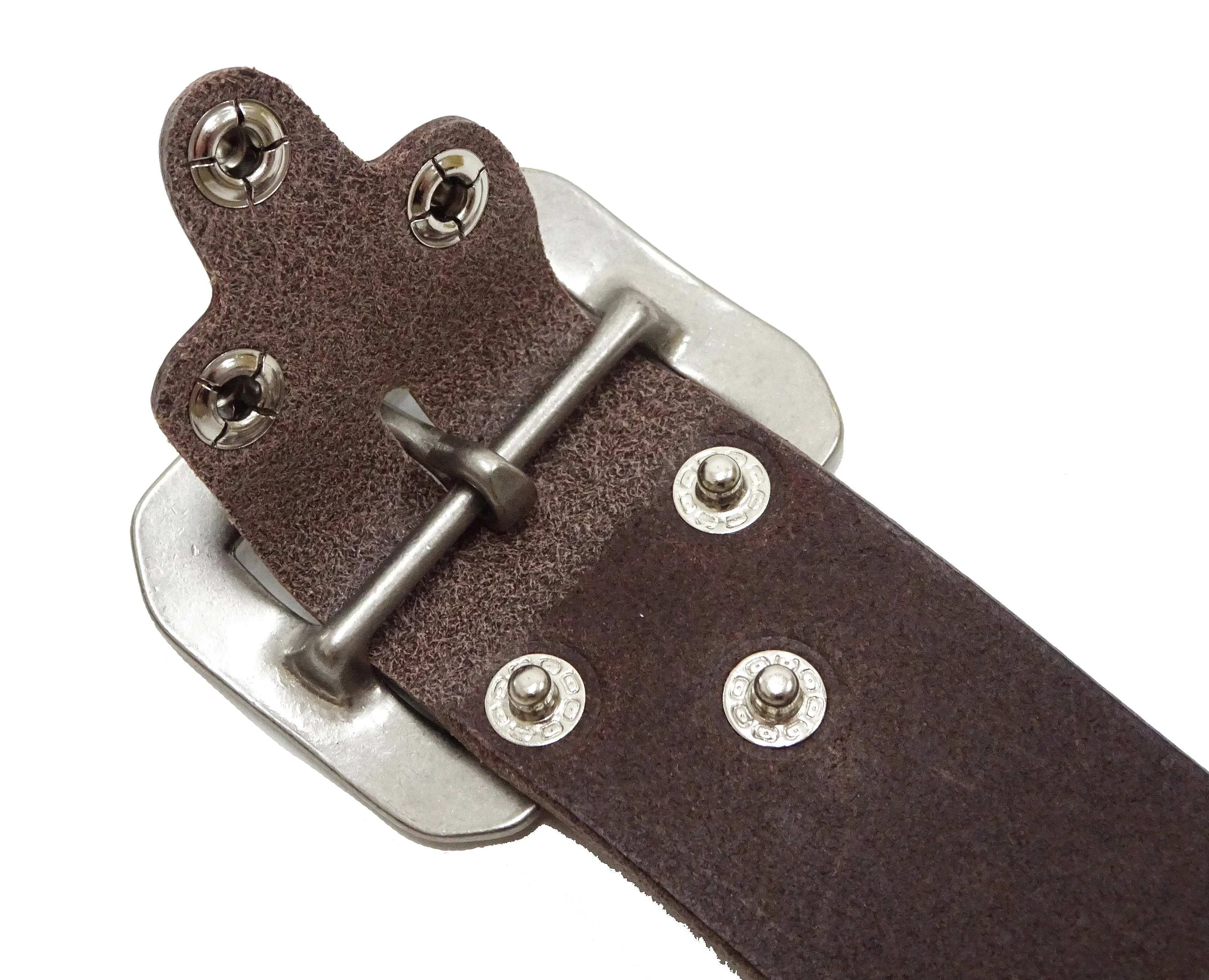 TOYS McCOY Men's Casual Leather Belt - 38mm Wide, 4mm Thick Steerhide Garrison Belt with Square Single Pin Buckle TMA2414 050 Brown