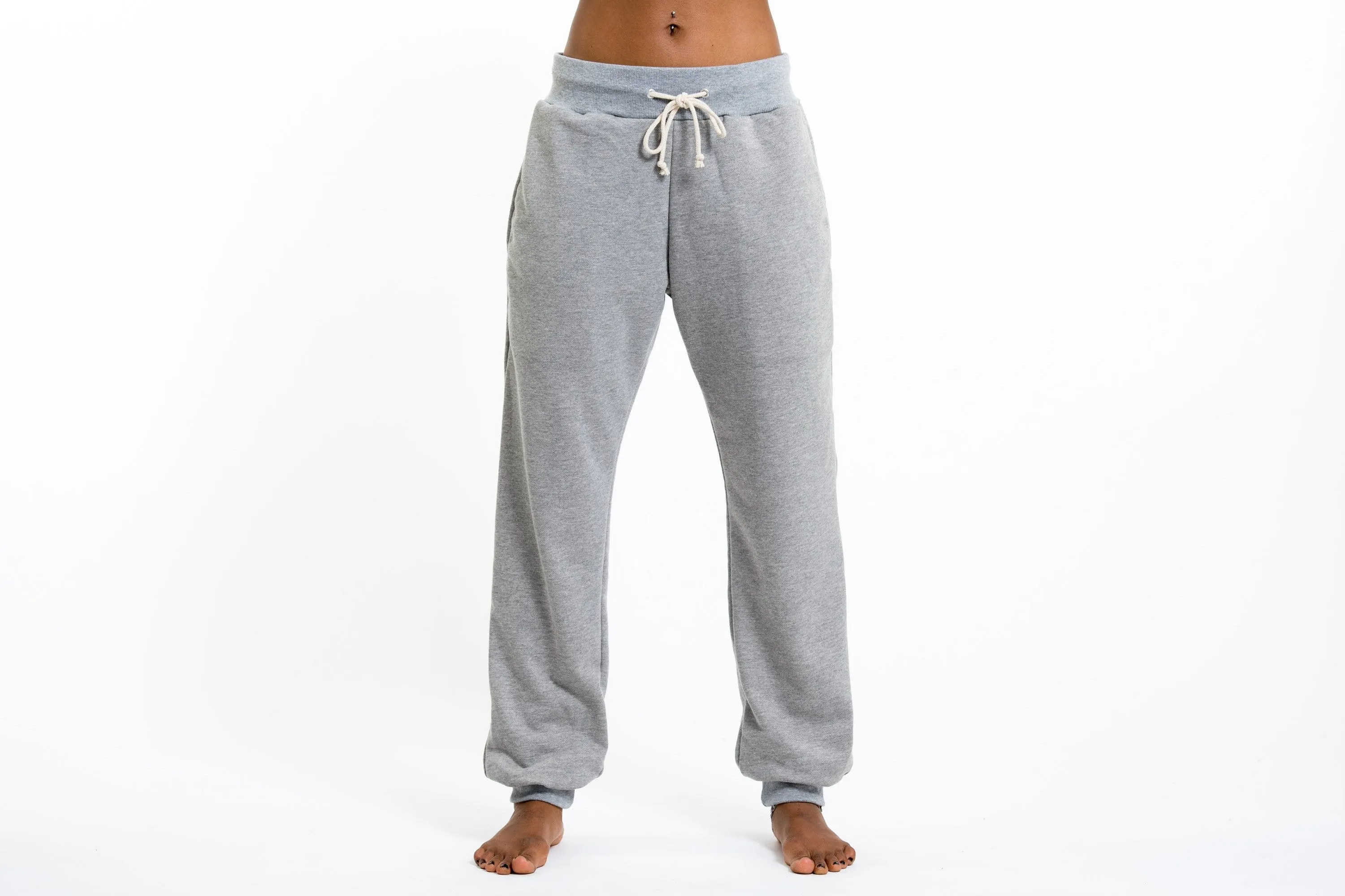 Unisex Terry Pants with Aztec Pockets in Gray