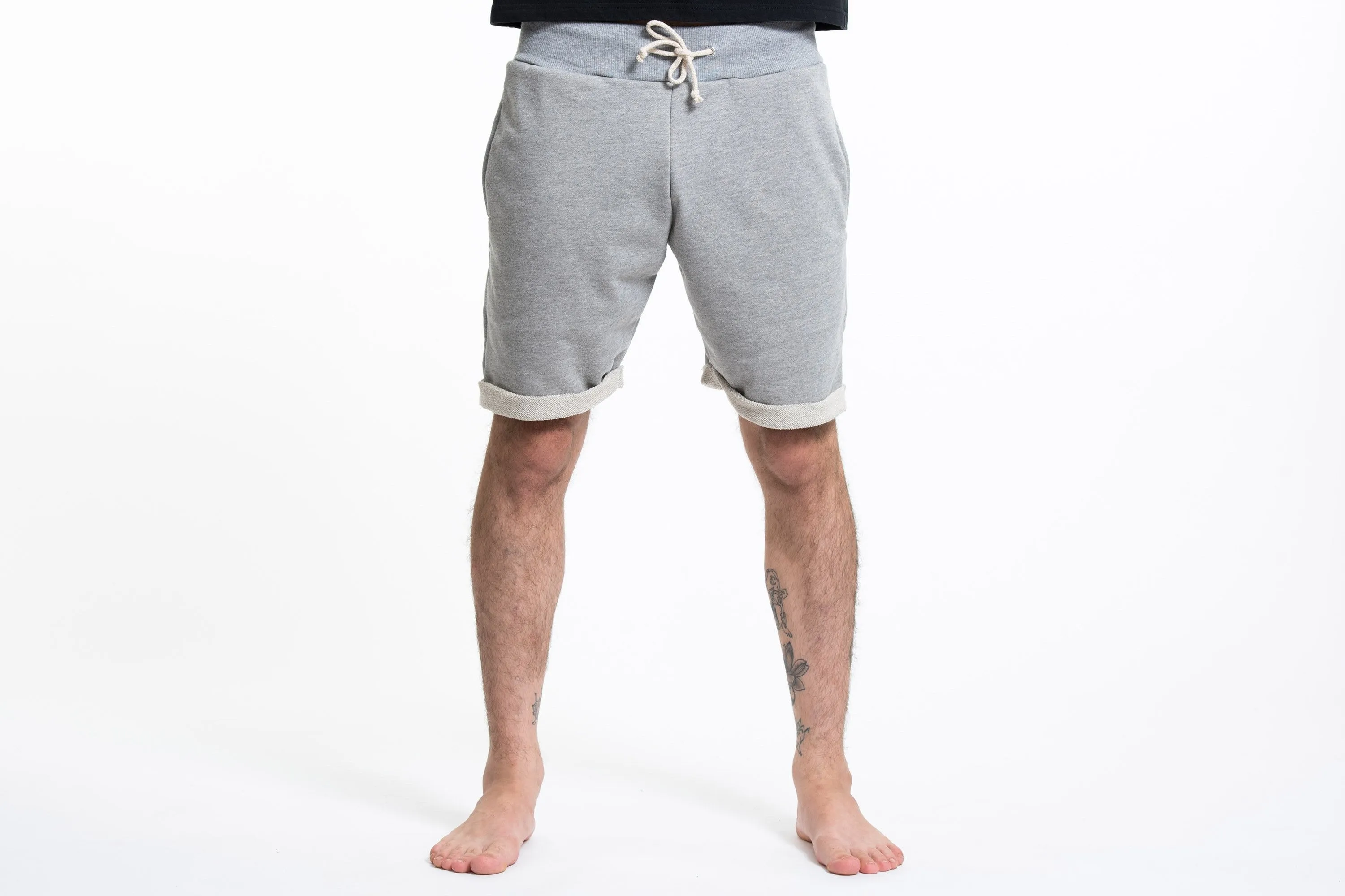 Unisex Terry Shorts with Aztec Pockets in Gray