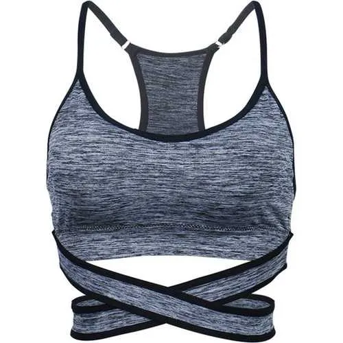 Woman Seamless Sport Vest Quick Drying Wireless Cross Shakeproof Sport Yoga Bras