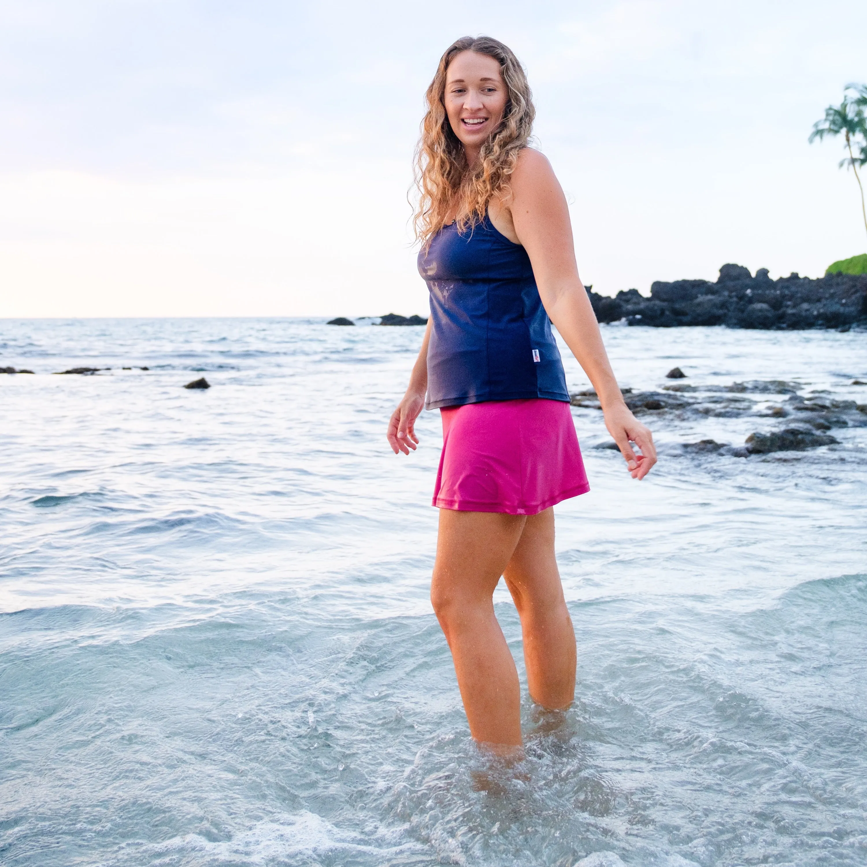 Women's A-Line Swim Skirt Swim Bottom | "Fuchsia"