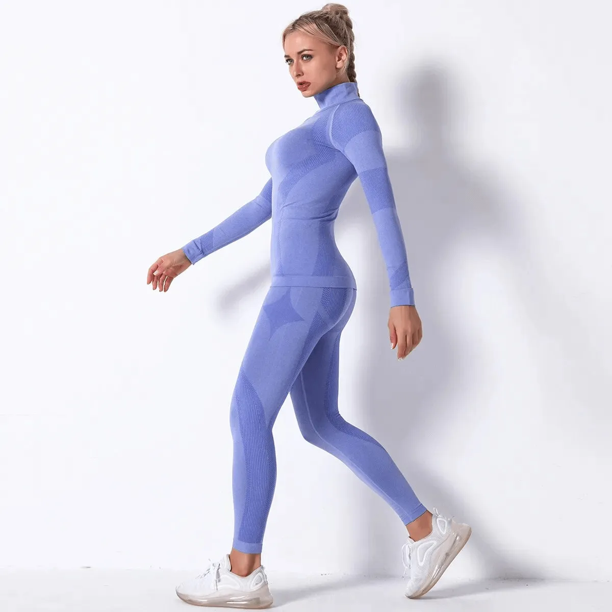 Women's Elastic Leggings and Long Sleeves Top Set - SF1755