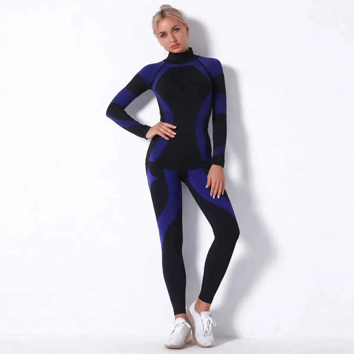 Women's Elastic Leggings and Long Sleeves Top Set - SF1755