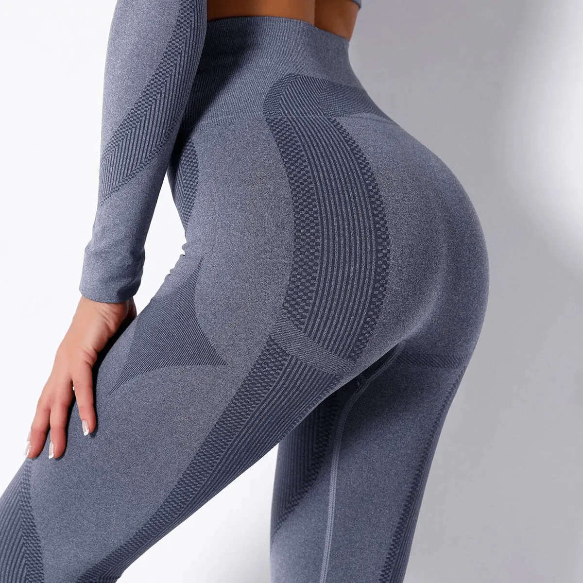 Women's Elastic Leggings and Long Sleeves Top Set - SF1755