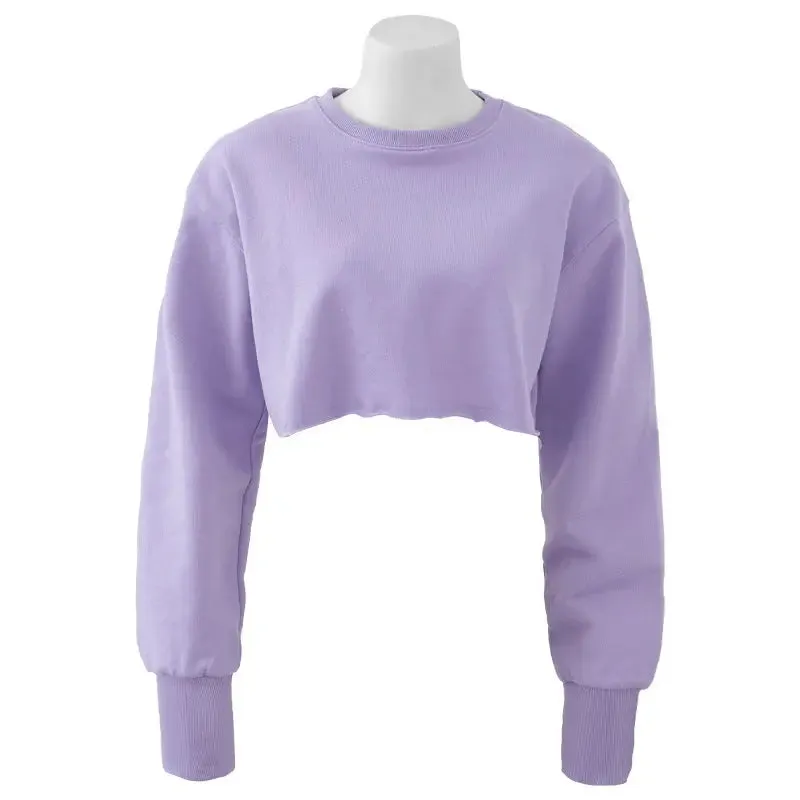 Women's Fashion Solid Color Short Sweatshirt